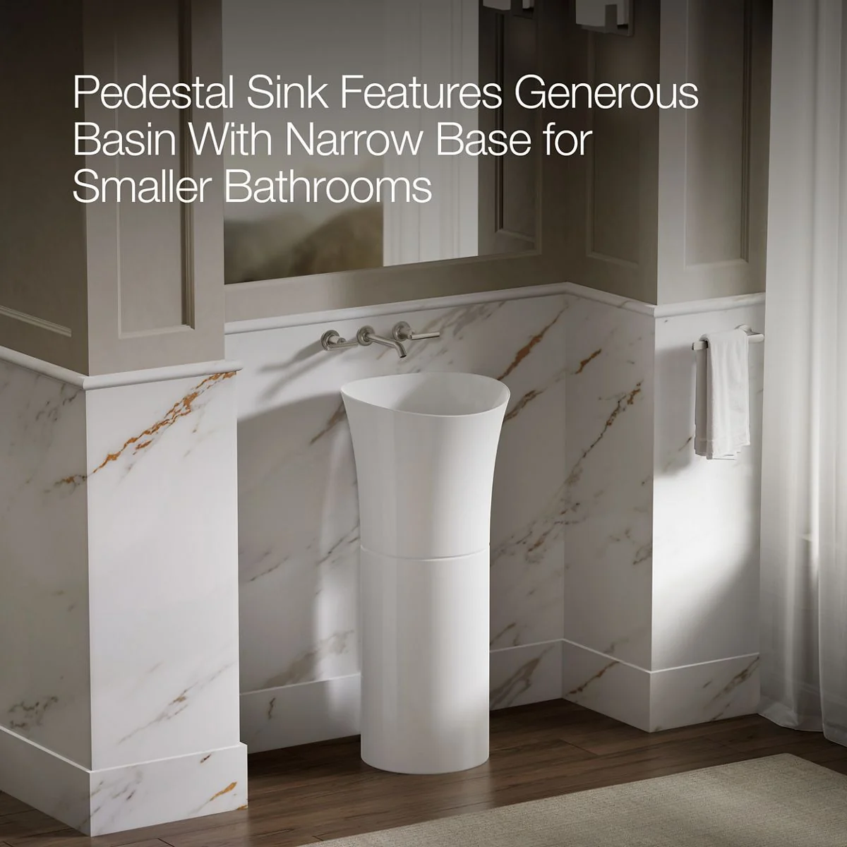 KOHLER K-20701-N Veil 16" pedestal bathroom sink, no overflow - Image 17