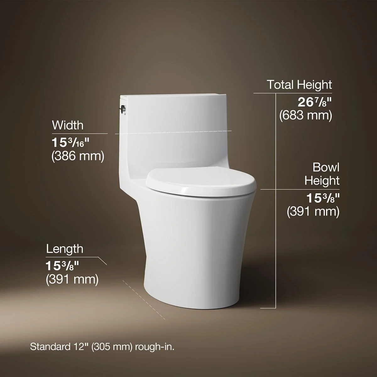 KOHLER K-1381 Veil One-piece elongated toilet with skirted trapway, dual-flush - Image 5