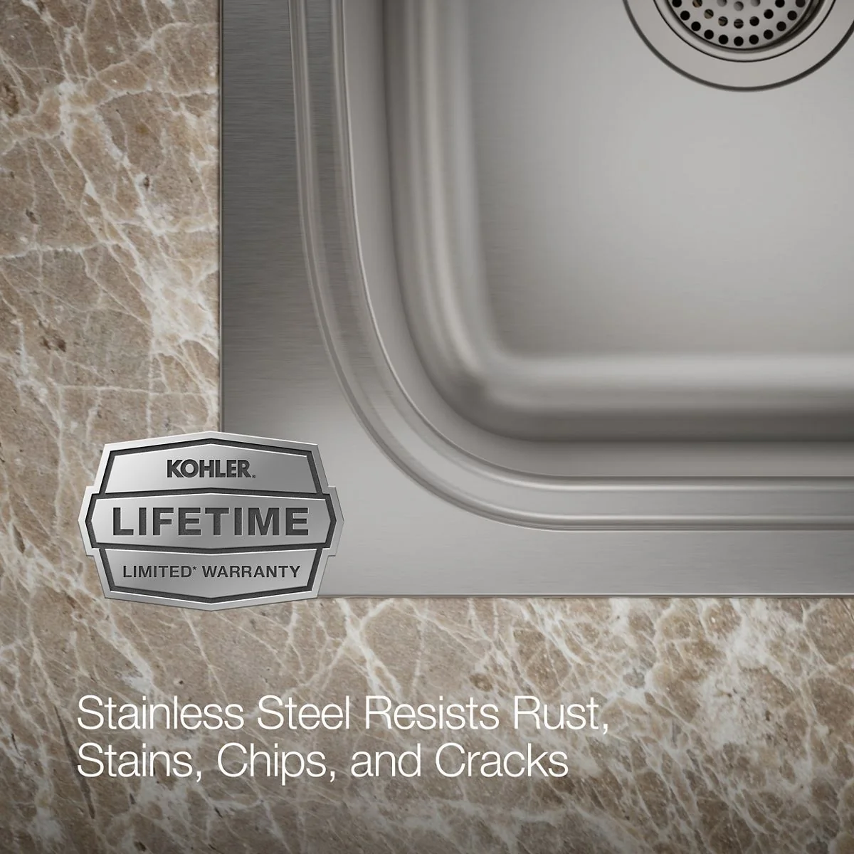 KOHLER K-75791-3 Verse 33" top-/undermount double-bowl kitchen sink - Image 4