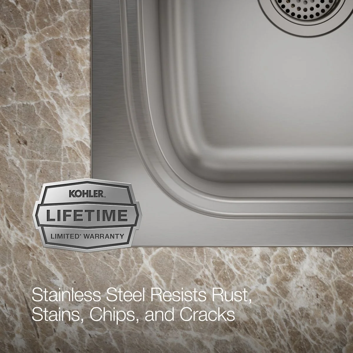 KOHLER K-75791-1 Verse 33" top-/undermount double-bowl kitchen sink - Image 4