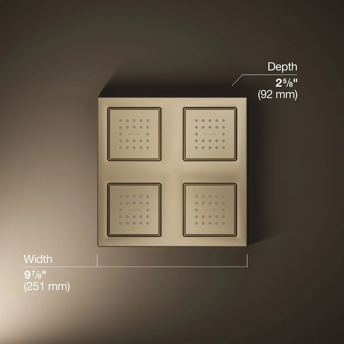 KOHLER K-98740 WaterTile Overhead shower panel with four 22-nozzle sprayheads - Image 19