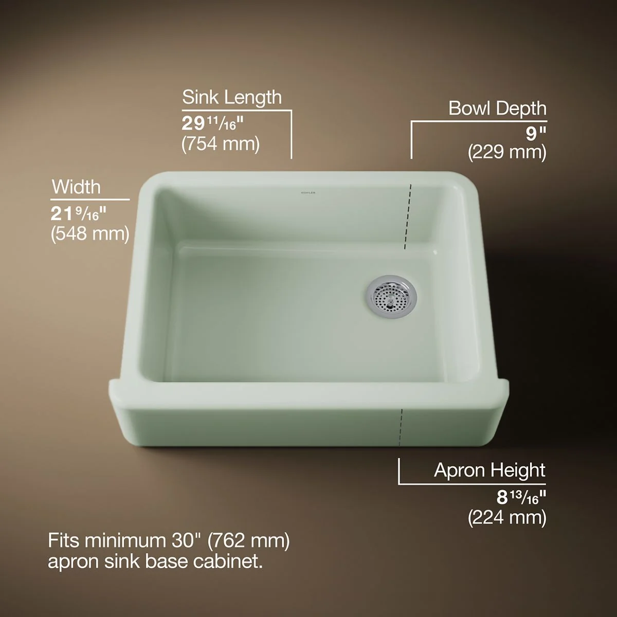 KOHLER K-6487 Whitehaven 29-3/4" undermount single-bowl farmhouse kitchen sink - Image 32