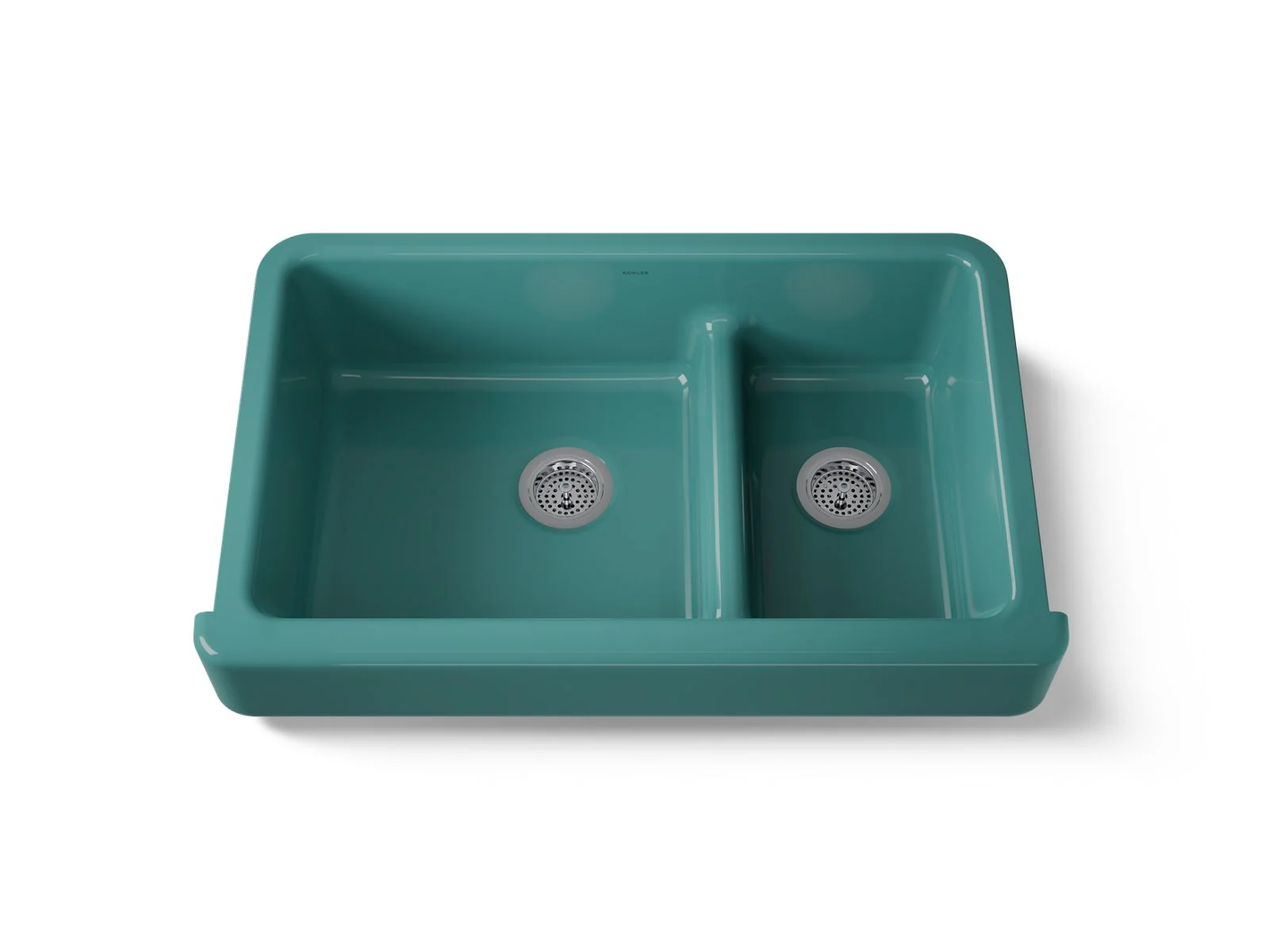 KOHLER K-6426 Whitehaven Smart Divide 35-1/2" undermount double-bowl farmhouse kitchen sink with short apron - Image 13