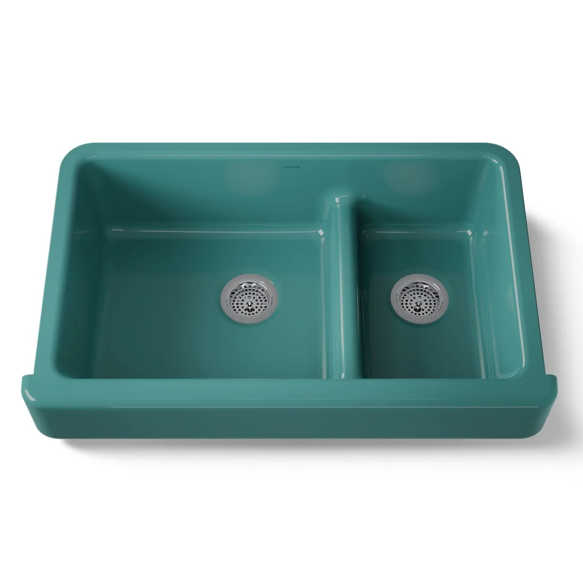 KOHLER K-6426 Whitehaven Smart Divide 35-1/2" undermount double-bowl farmhouse kitchen sink with short apron - Image 17