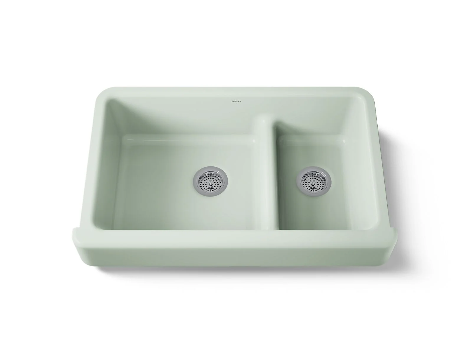 KOHLER K-6426 Whitehaven Smart Divide 35-1/2" undermount double-bowl farmhouse kitchen sink with short apron - Image 28