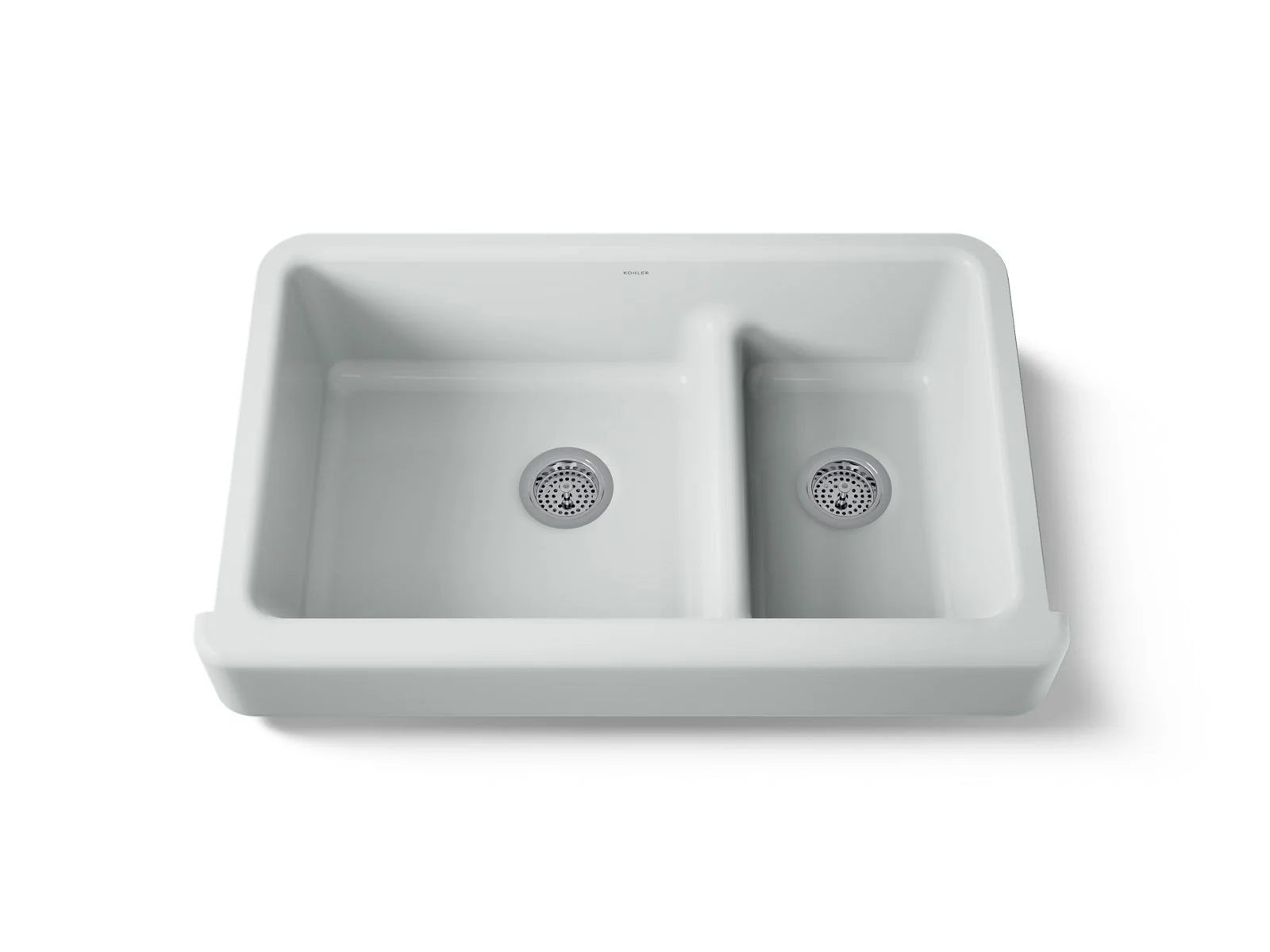 KOHLER K-6426 Whitehaven Smart Divide 35-1/2" undermount double-bowl farmhouse kitchen sink with short apron - Image 39