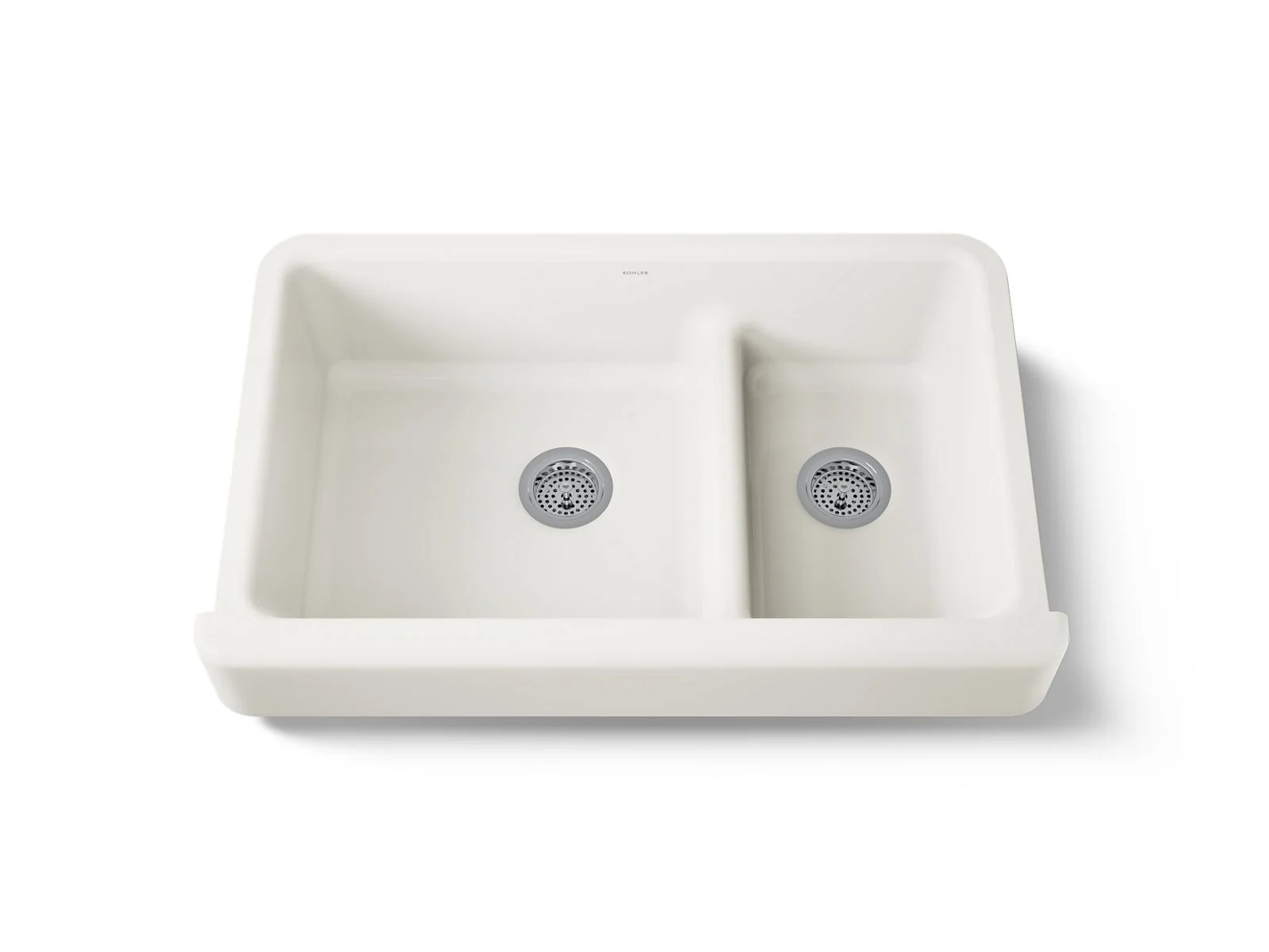 KOHLER K-6426 Whitehaven Smart Divide 35-1/2" undermount double-bowl farmhouse kitchen sink with short apron - Image 44