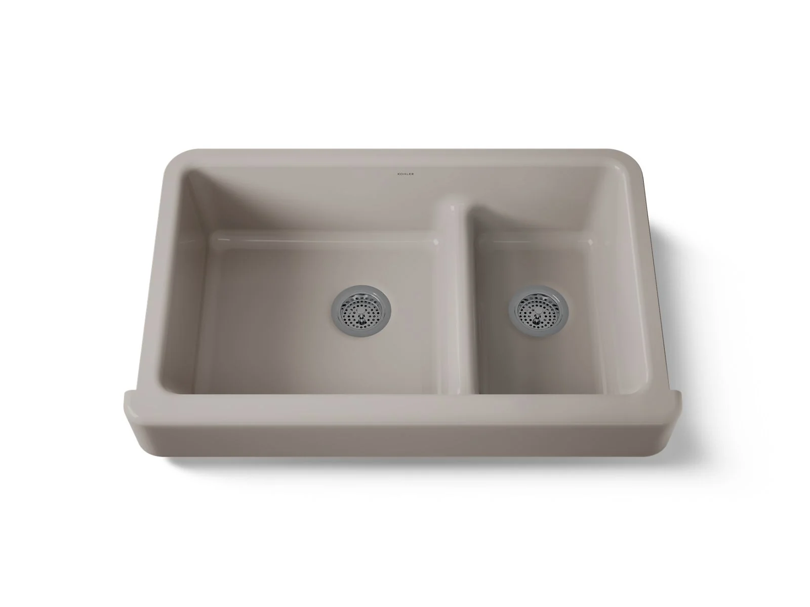 KOHLER K-6426 Whitehaven Smart Divide 35-1/2" undermount double-bowl farmhouse kitchen sink with short apron - Image 54
