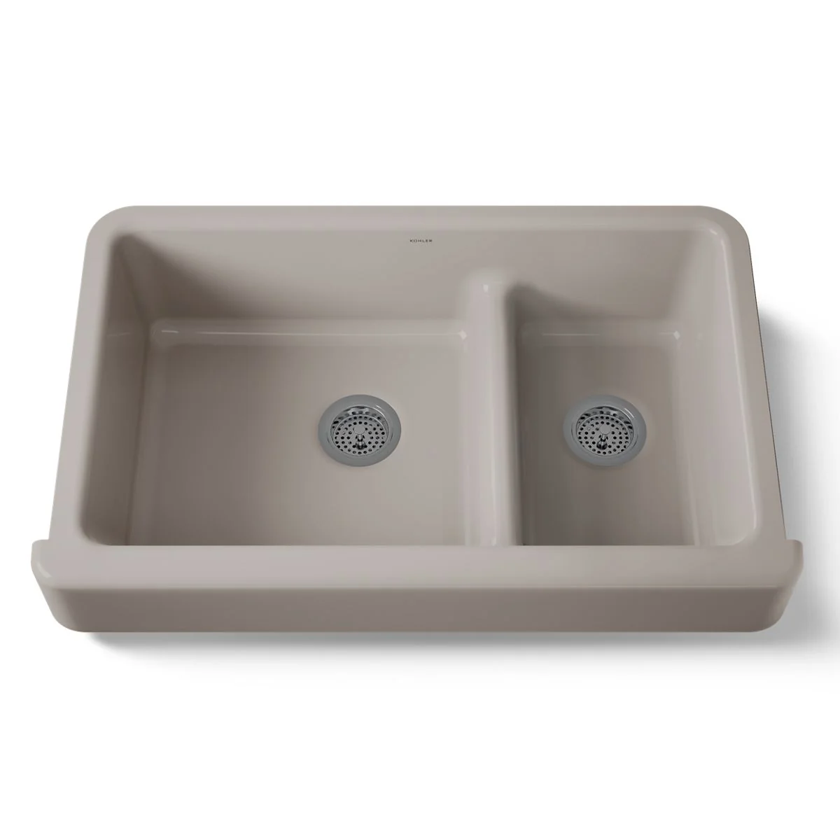 KOHLER K-6426 Whitehaven Smart Divide 35-1/2" undermount double-bowl farmhouse kitchen sink with short apron - Image 58