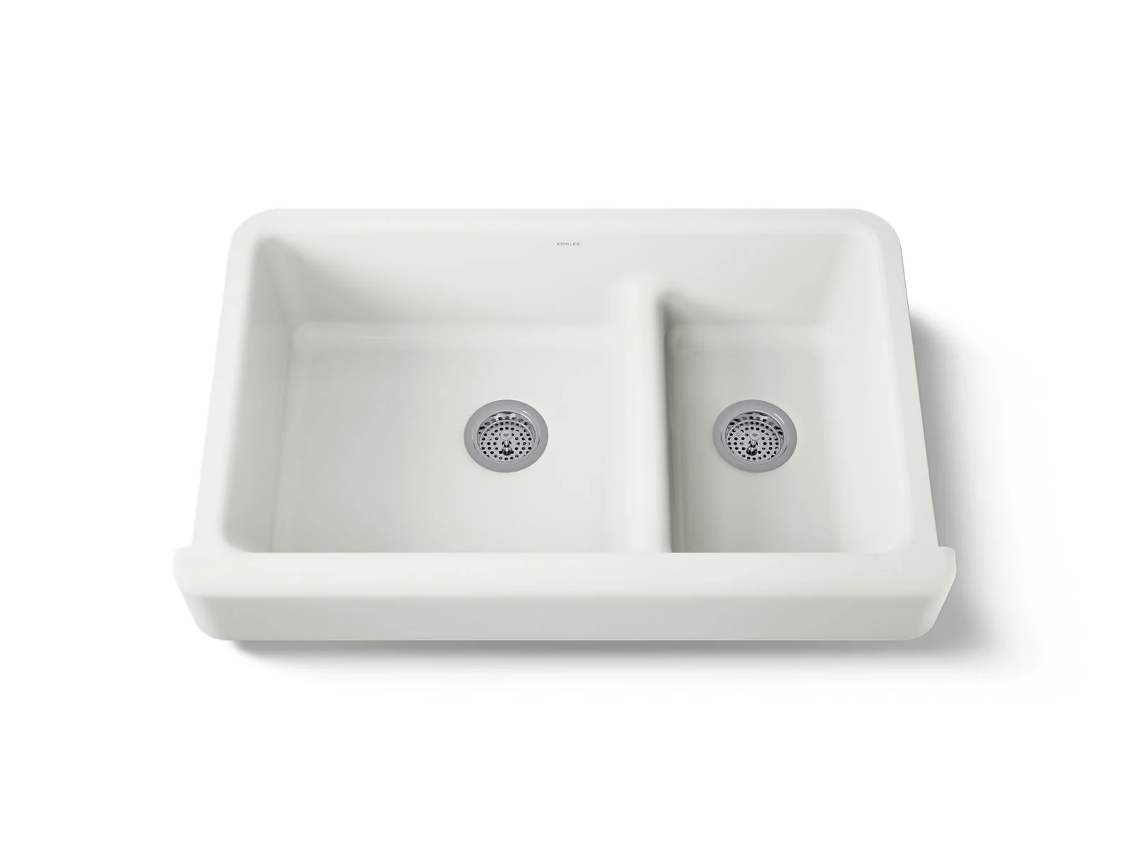 KOHLER K-6426 Whitehaven Smart Divide 35-1/2" undermount double-bowl farmhouse kitchen sink with short apron - Image 59