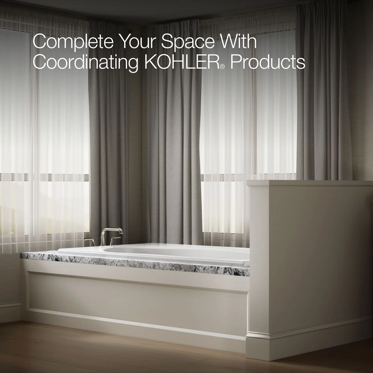 KOHLER K-1115 Windward 72" x 42" drop-in bath - Image 4