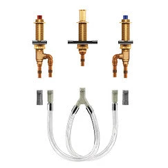 Moen M-Pact 4793 Two handle roman tub valve 10" - 24" center 1/2" CPVC crimp ring PEX connection