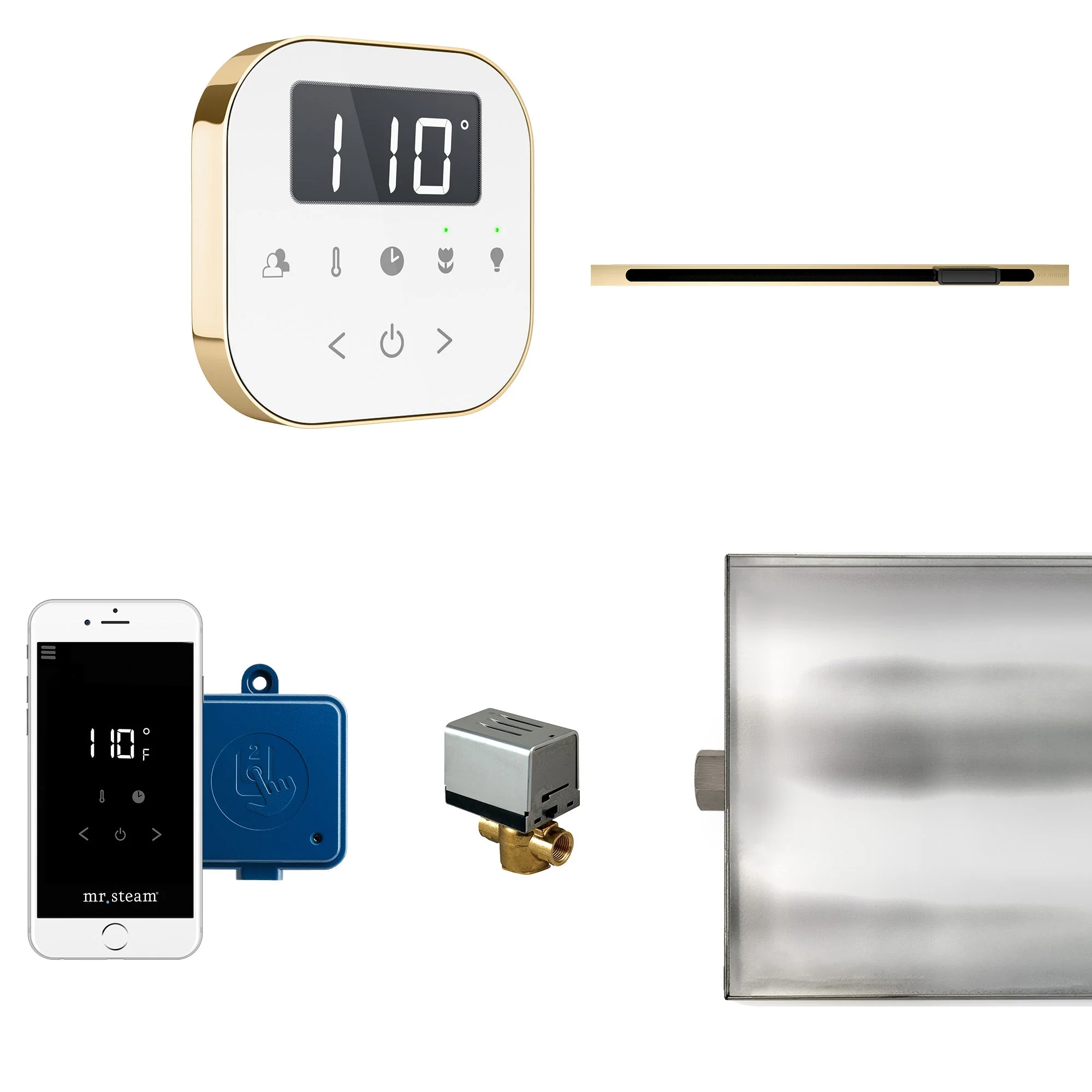 Mr. Steam ABTLRLWHPB AirButler® Linear White in Polished Brass