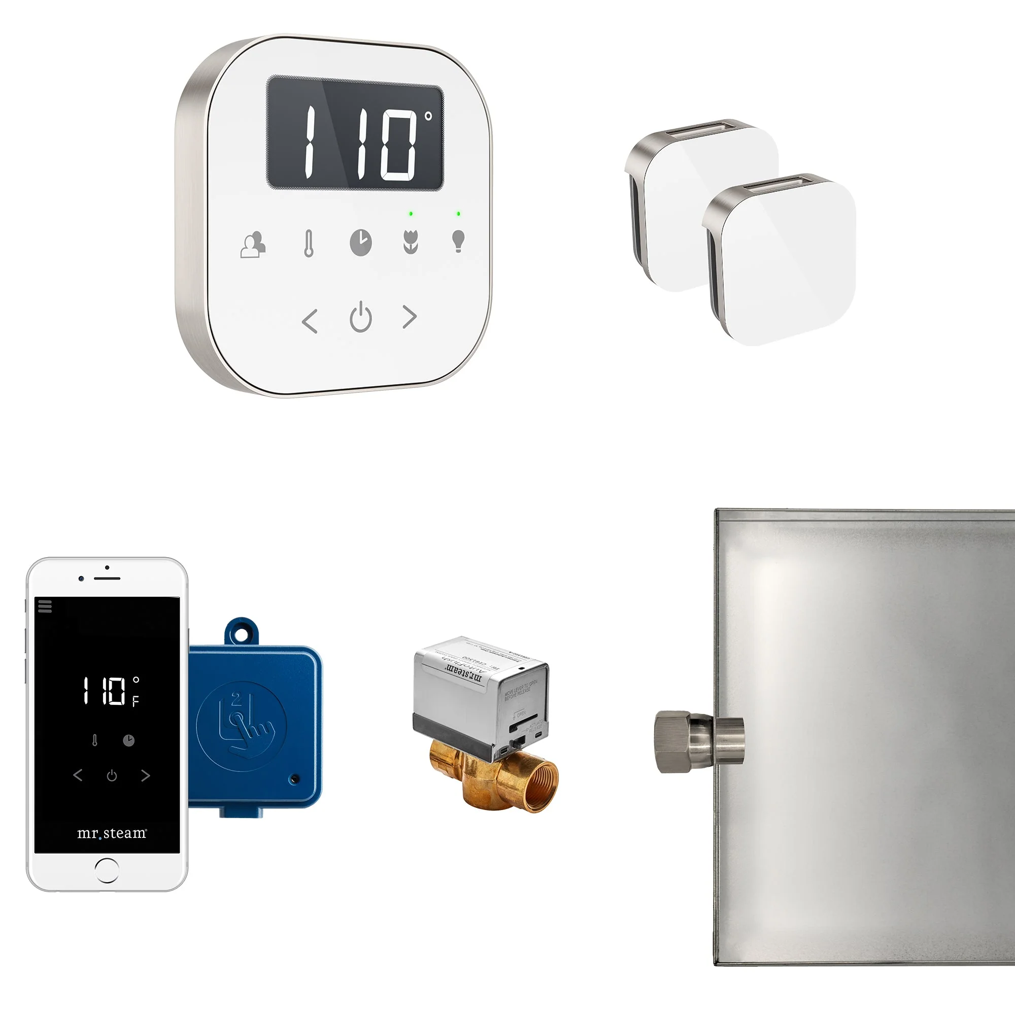 mr. steam ABUTLERXB-SB AirButler® Max Steam Generator Control Kit / Package in Black Satin Brass - Image 2