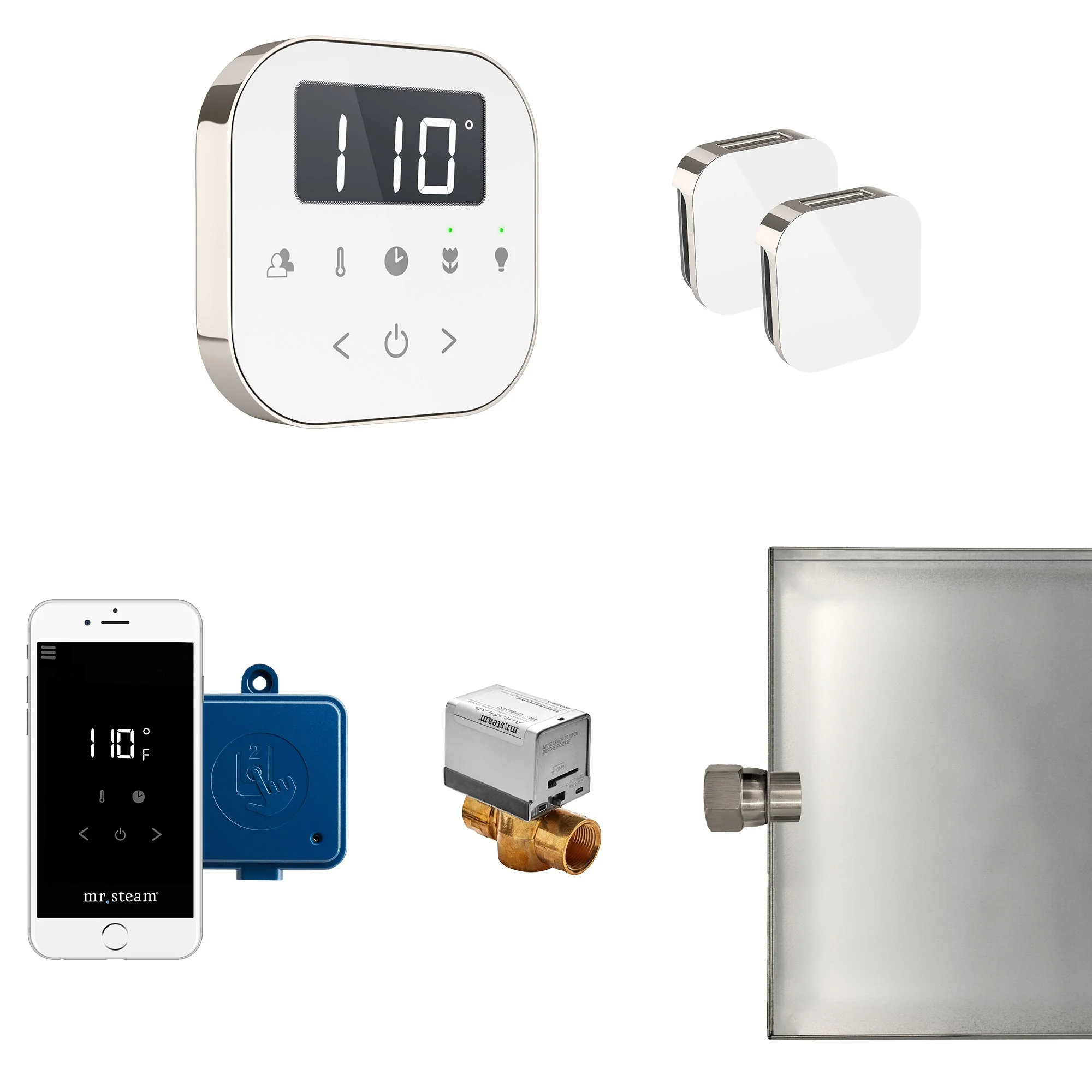 mr. steam ABUTLERXB-SB AirButler® Max Steam Generator Control Kit / Package in Black Satin Brass - Image 7