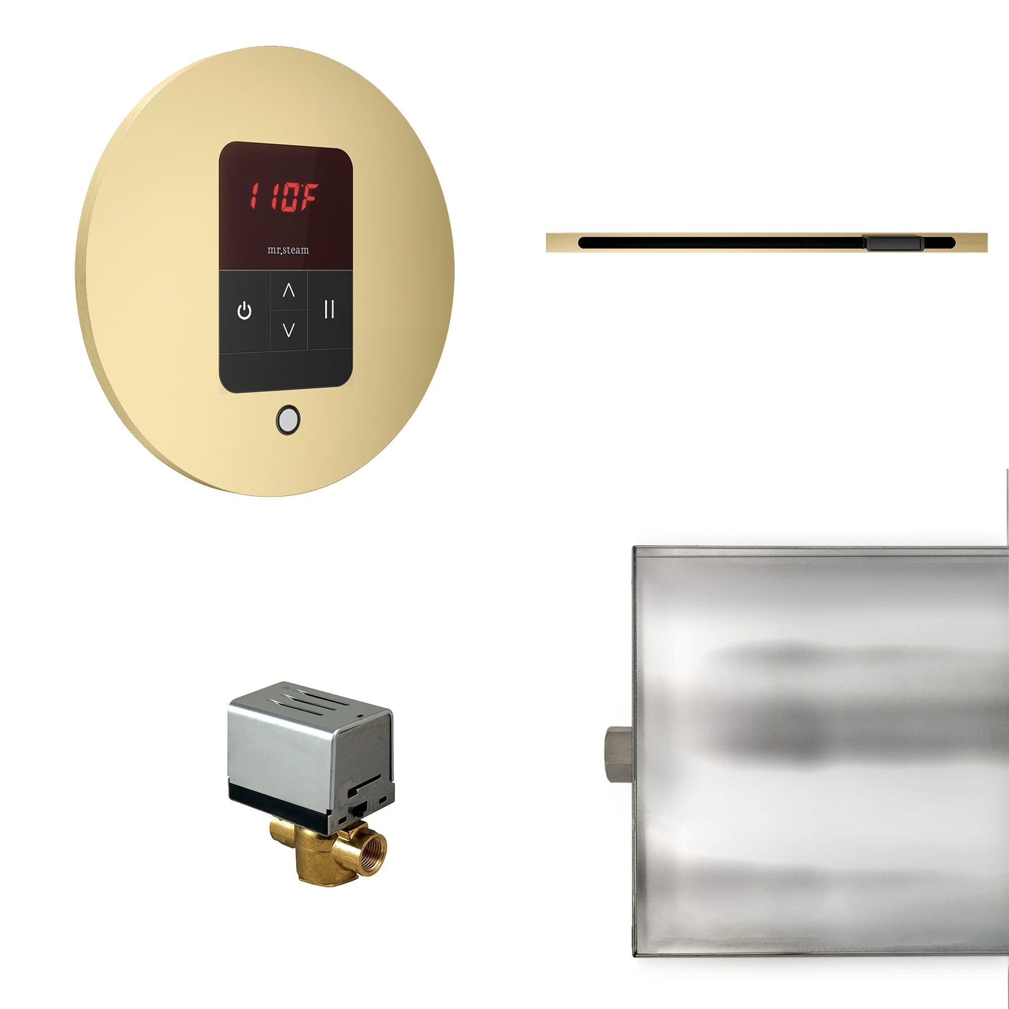 Mr. Steam BBUTLERLRSB Basic Butler® Linear Round in Satin Brass