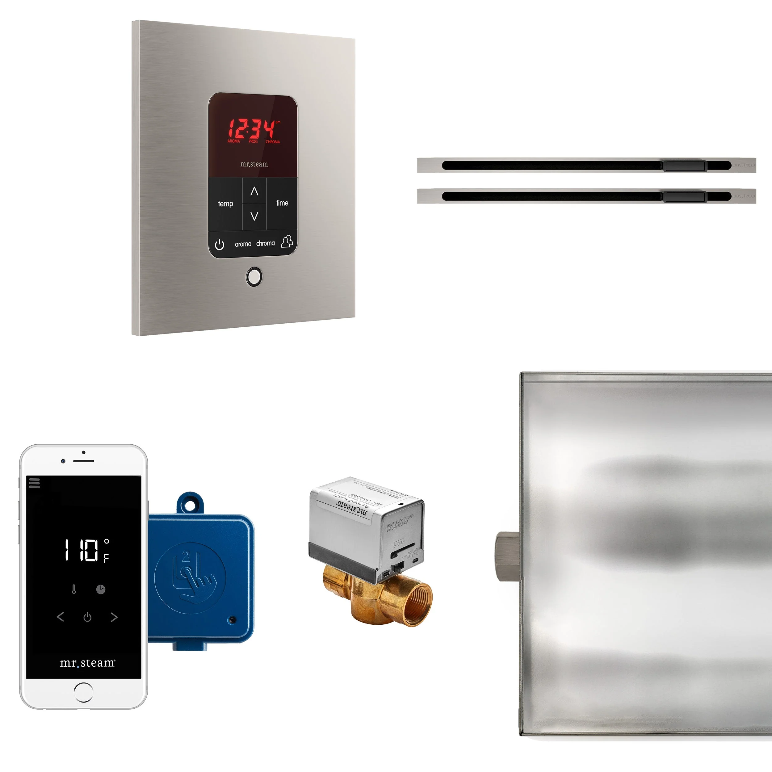 Mr. Steam BTLRLXSBN MS Butler® Max Linear Square in Brushed Nickel