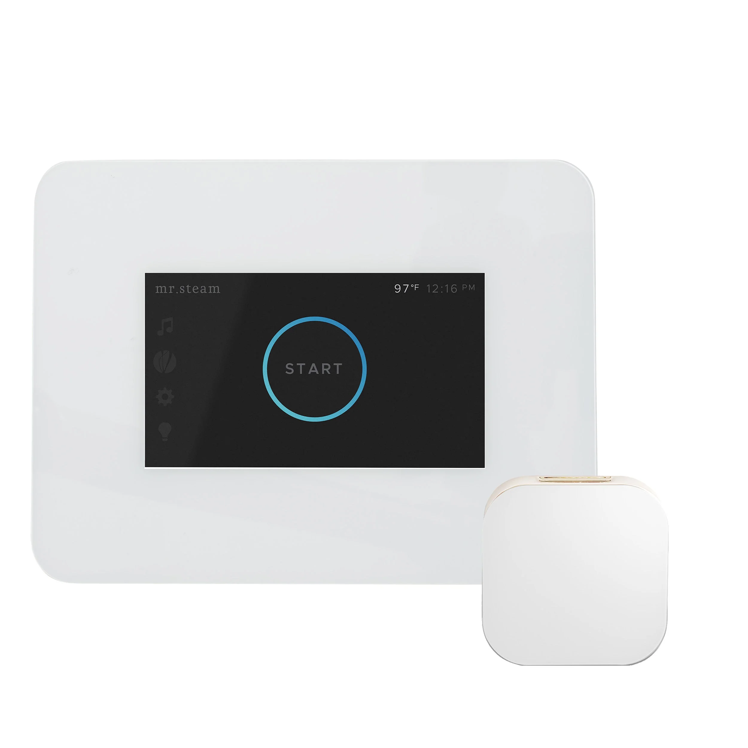 mr. steam I3DRMLXWH-SB iDream® Max Linear Satin Brass Steam Generator Control Kit / Package in White - Image 2