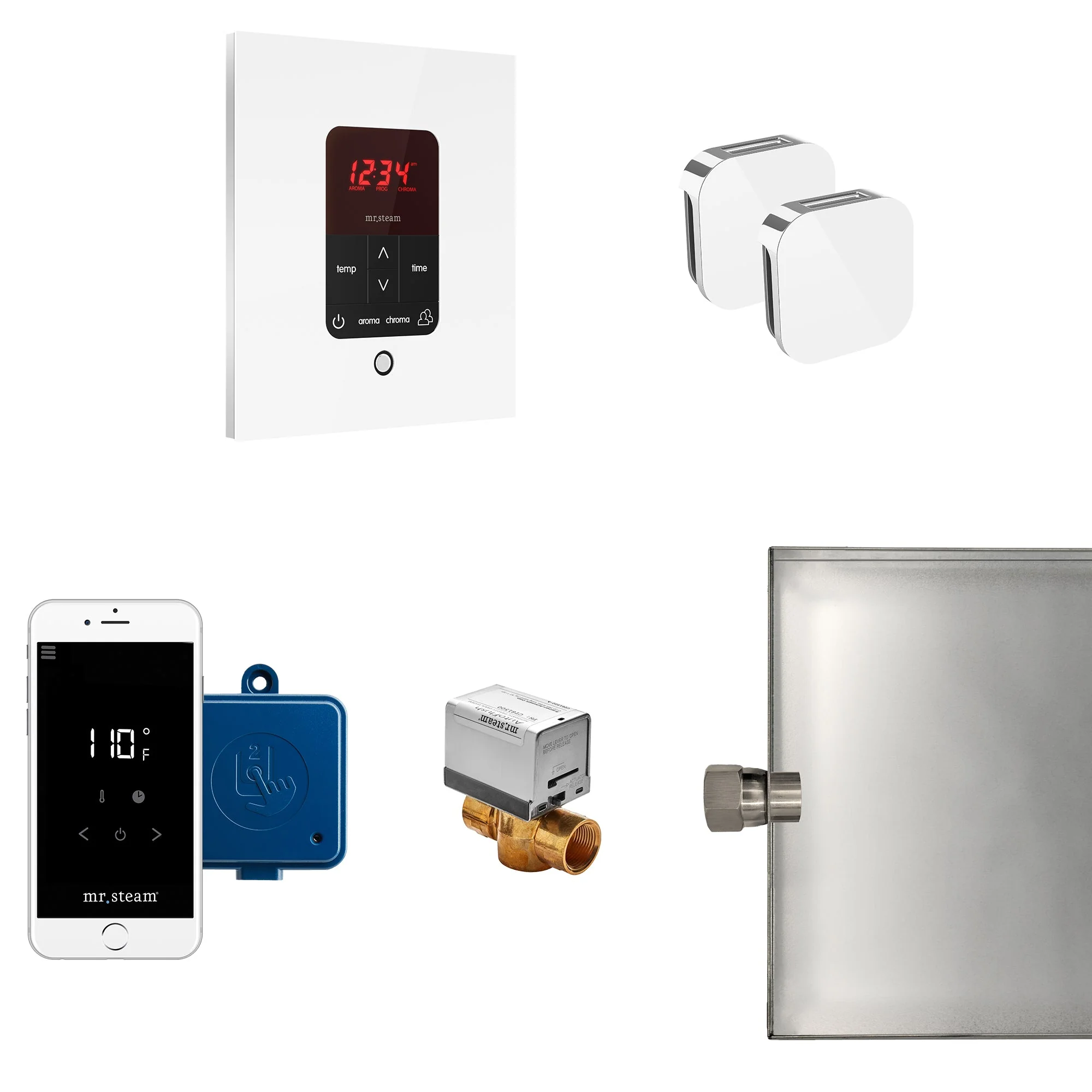 mr. steam MSBUTLERXRD-WH Butler® Max Steam Generator Control Kit / Package in Round in White - Image 11