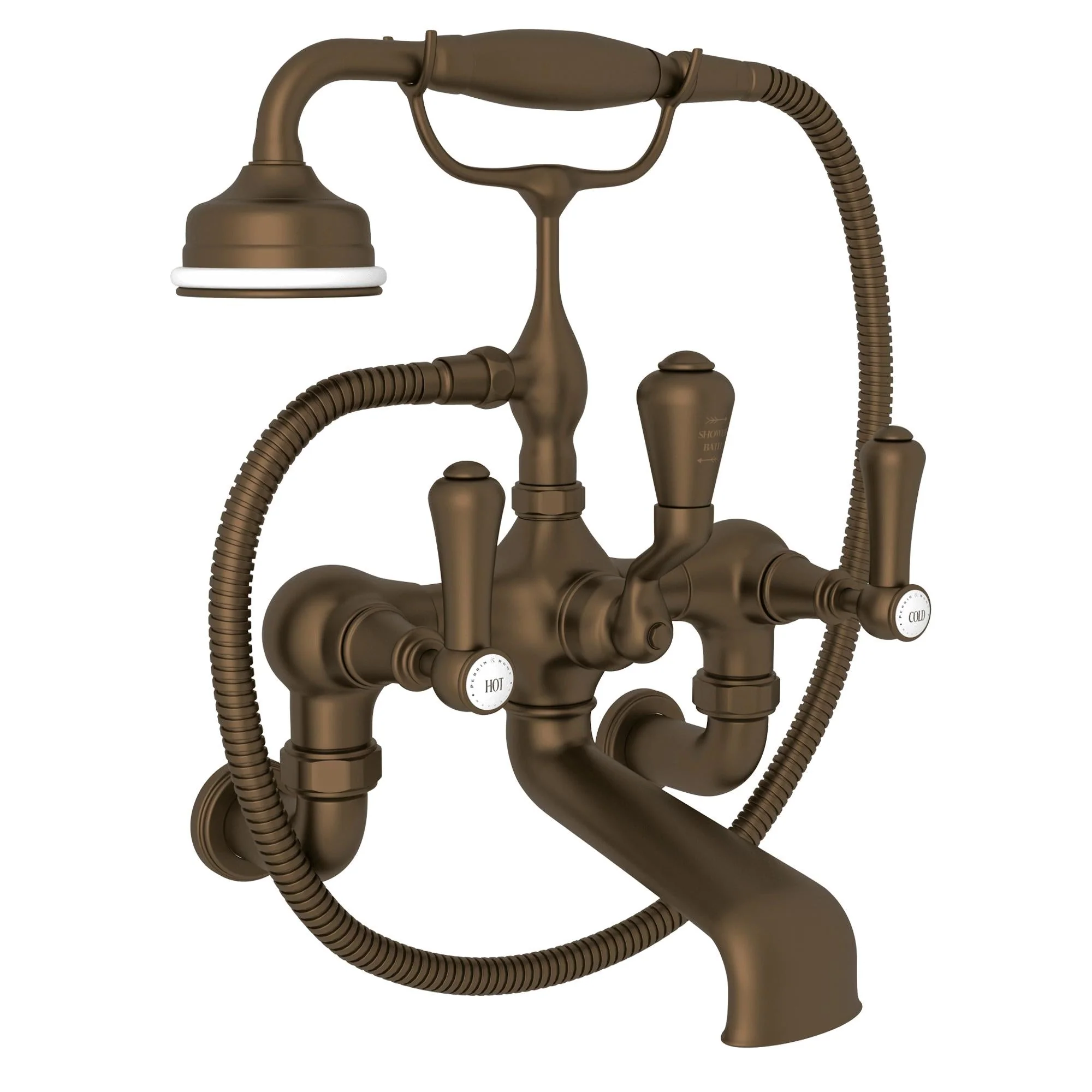 Perrin & Rowe U.3006 Georgian Era Exposed Wall Mount Tub Filler - Image 8