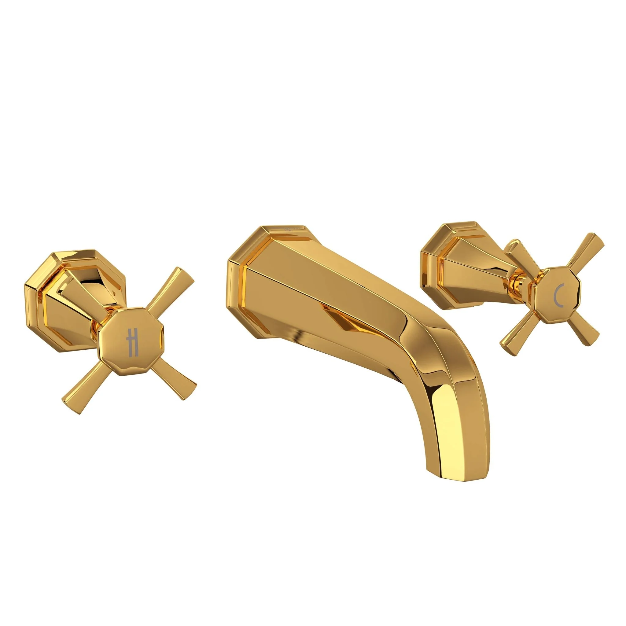 Perrin & Rowe U.3171 Deco Wall Mount Lavatory Faucet - Image 2