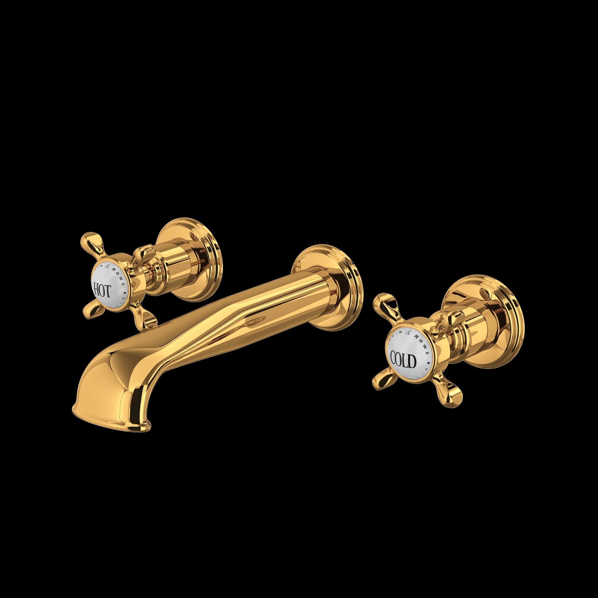 Perrin & Rowe U.3561 Edwardian Wall Mount Lavatory Faucet With U-Spout - Image 3