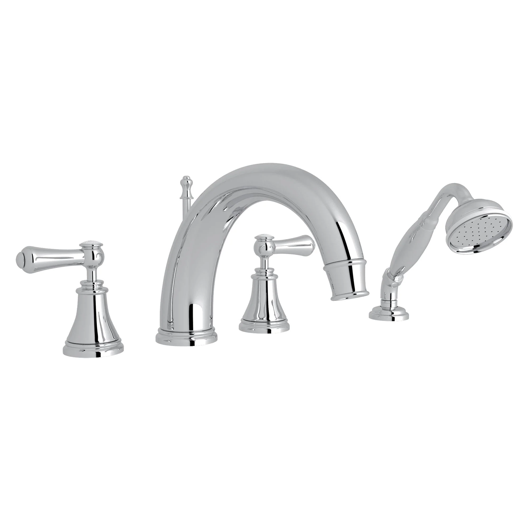Perrin & Rowe U.3648 Georgian Era 4-Hole Deck Mount Tub Filler with C-Spout - Image 7