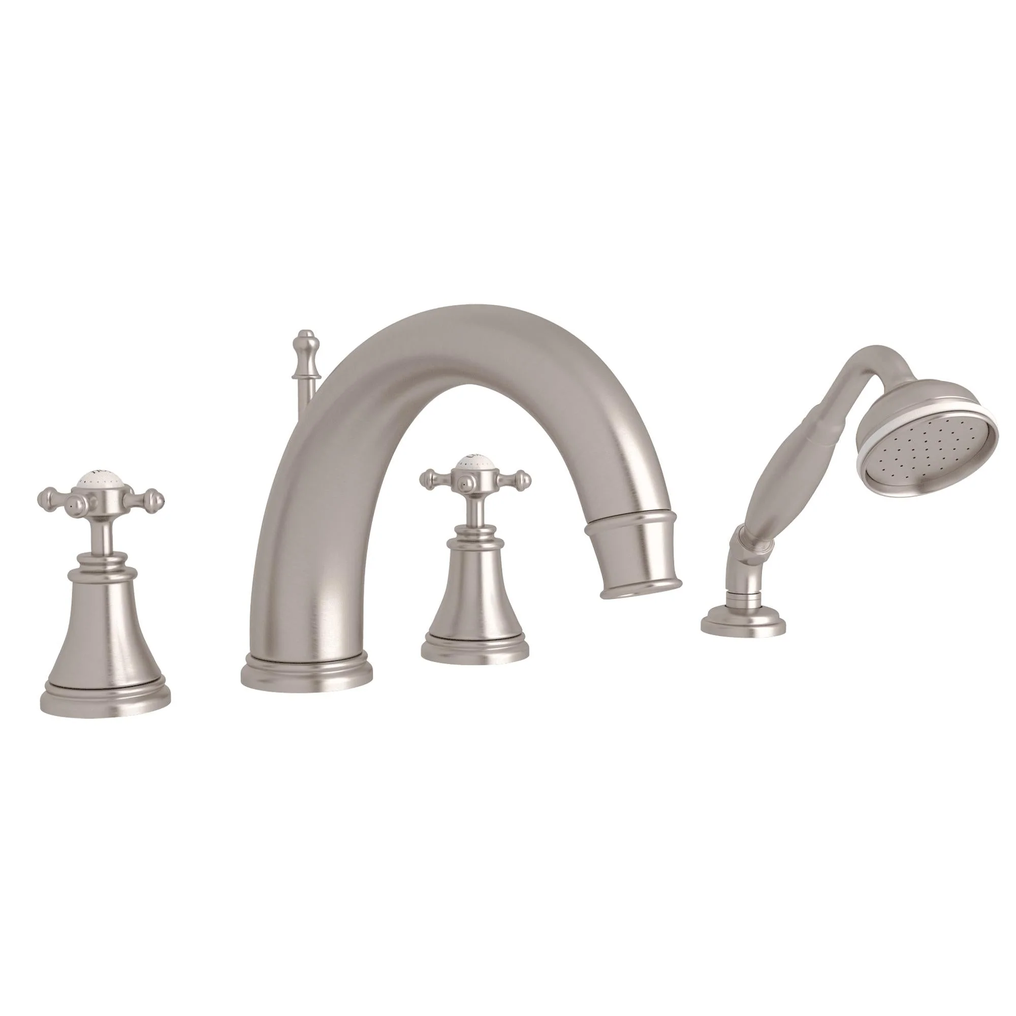 Perrin & Rowe U.3649 Georgian Era 4-Hole Deck Mount Tub Filler with C-Spout - Image 5