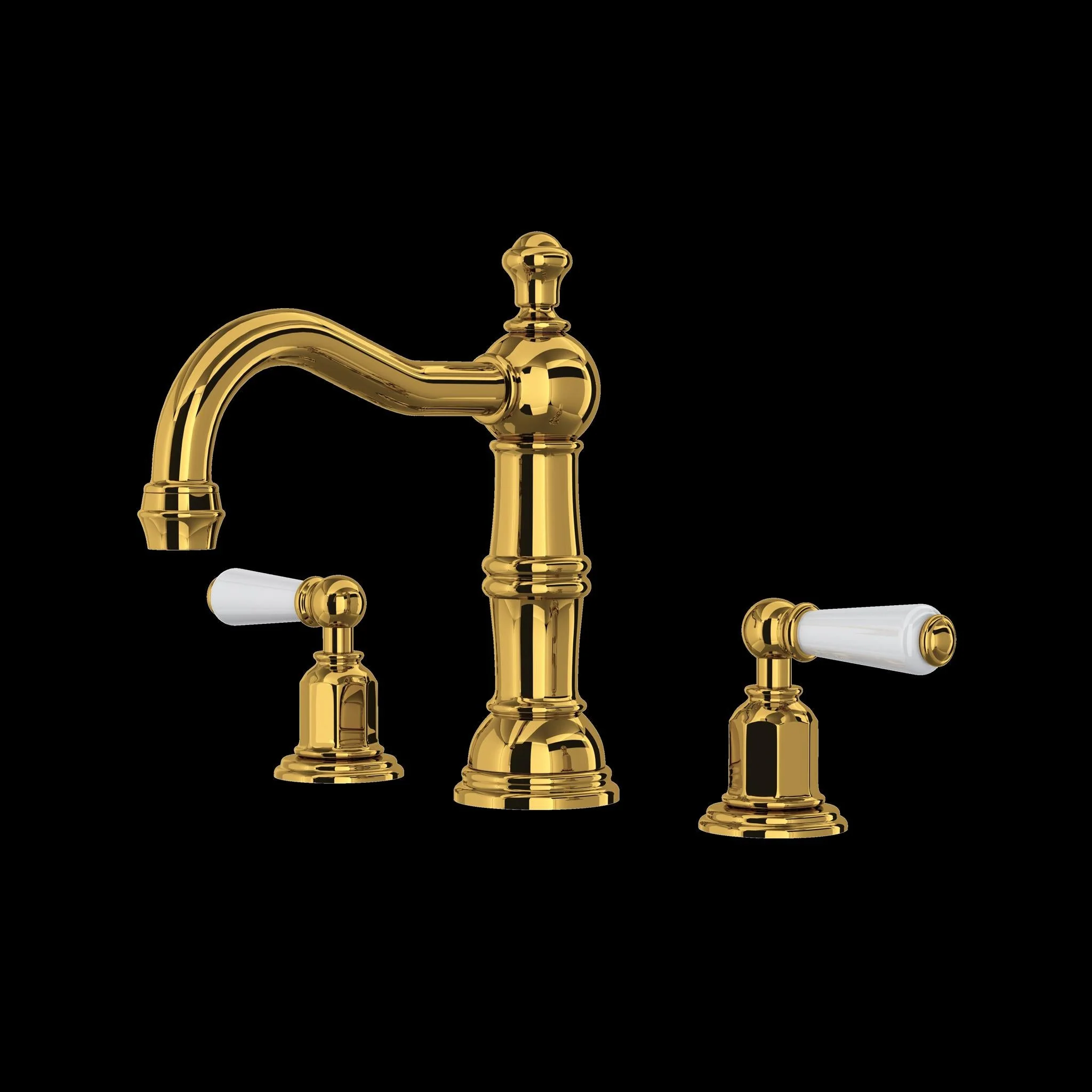 Perrin & Rowe U.3720 Edwardian Widespread Lavatory Faucet With Column Spout - Image 6