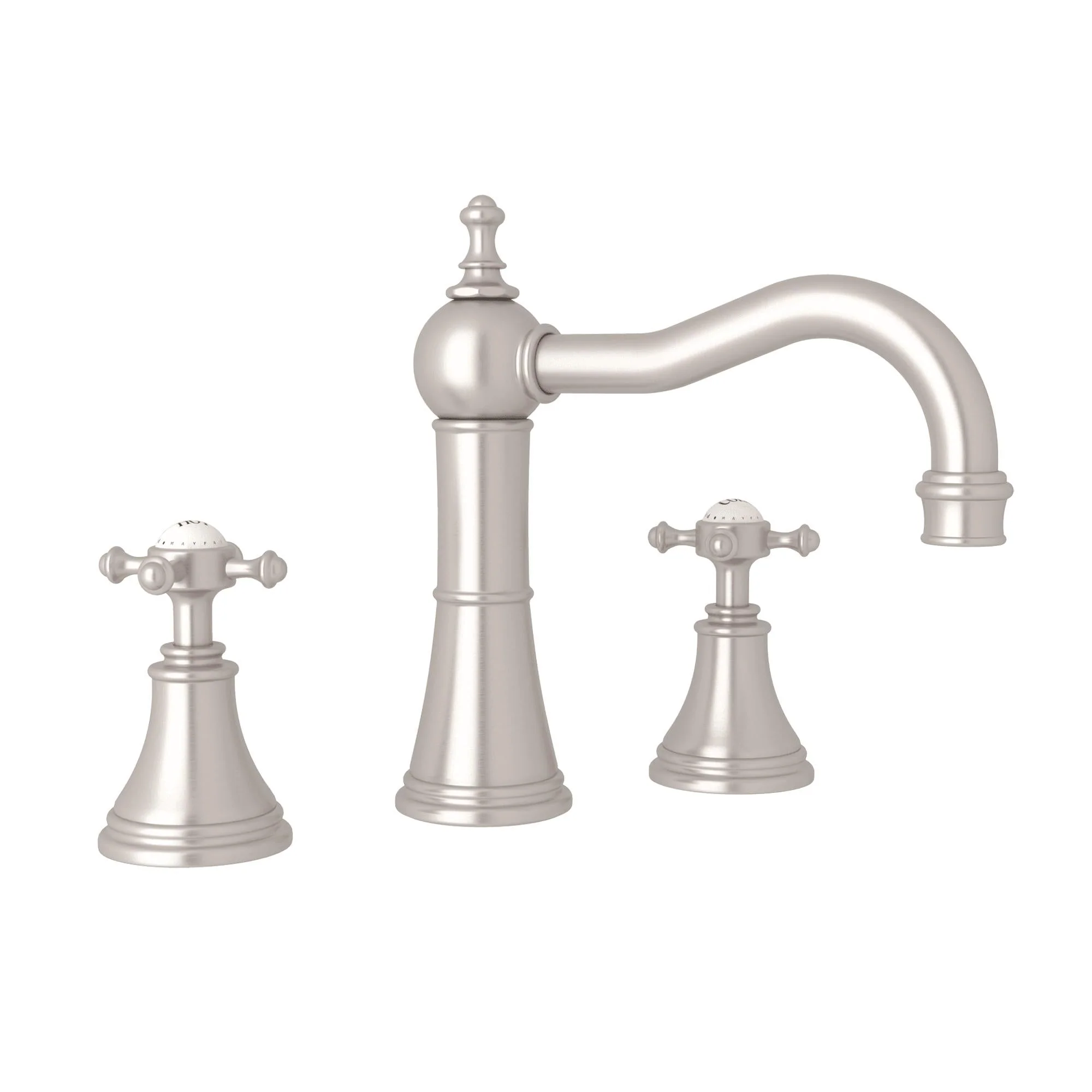 Perrin & Rowe U.3724 Georgian Era Widespread Lavatory Faucet With Column Spout - Image 5
