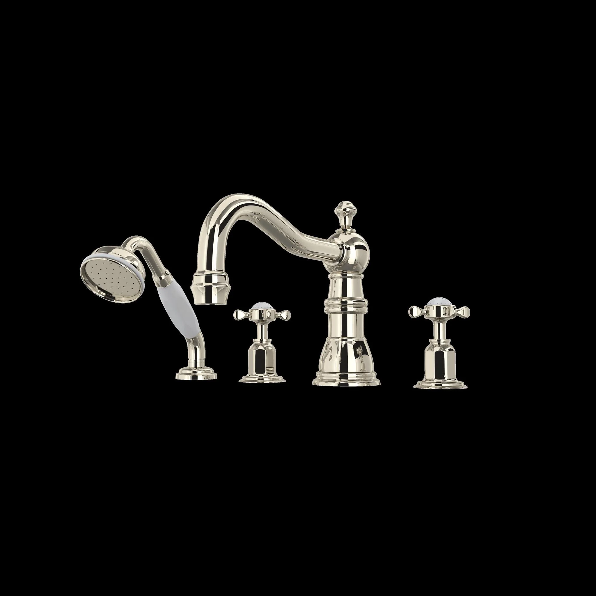Perrin & Rowe U.3746 Edwardian 4-Hole Deck Mount Tub Filler with Column Spout - Image 4