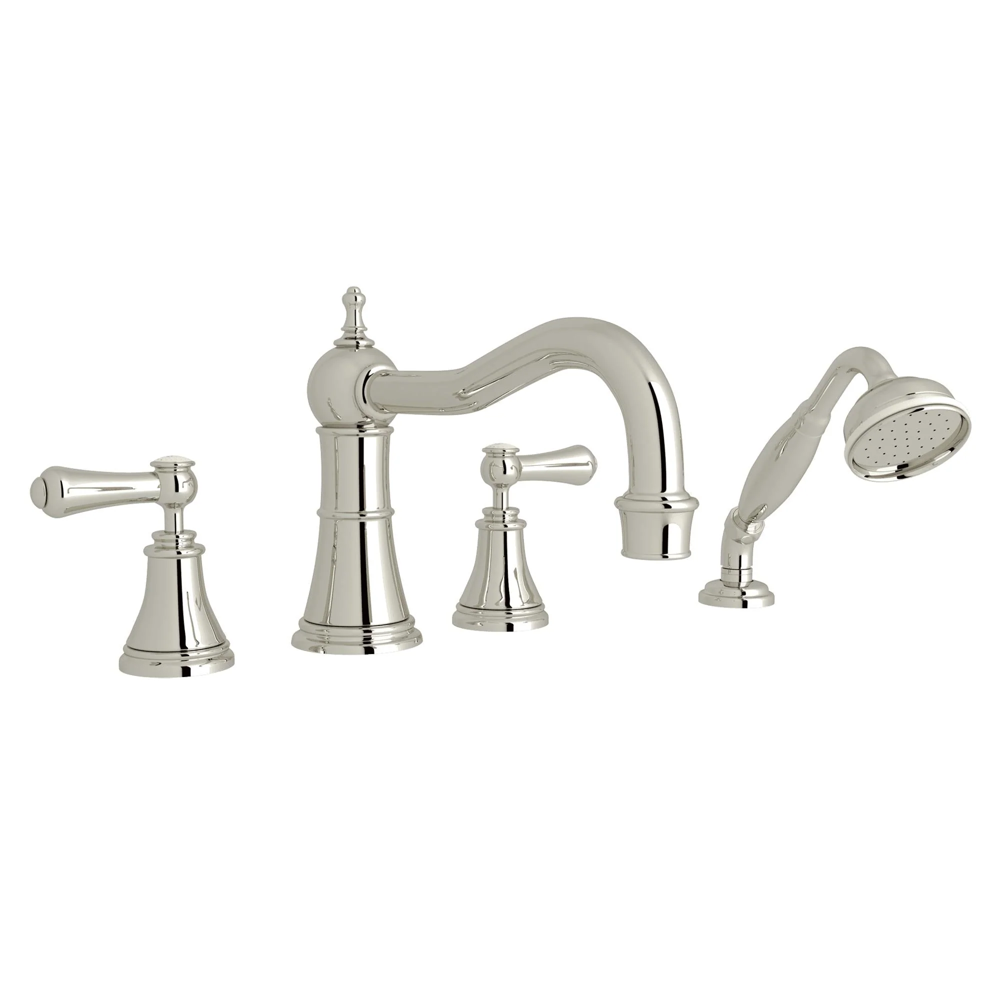 Perrin & Rowe U.3747 Georgian Era 4-Hole Deck Mount Tub Filler with Column Spout - Image 10