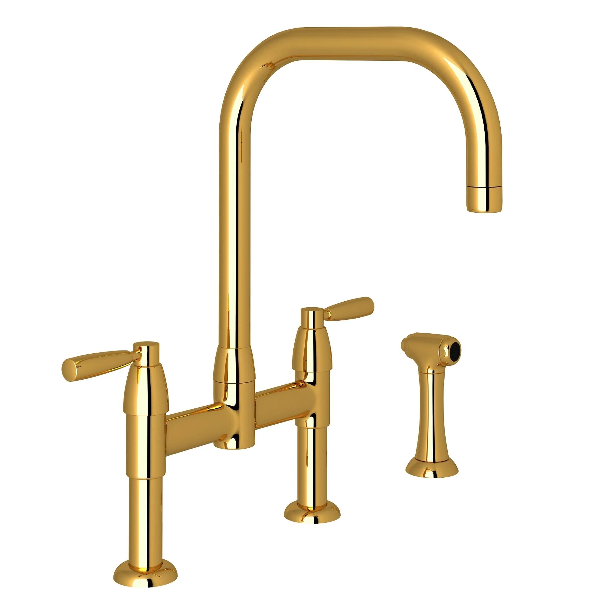 Perrin & Rowe U.4279 Holborn Bridge Kitchen Faucet with U-Spout and Side Spray - Image 7