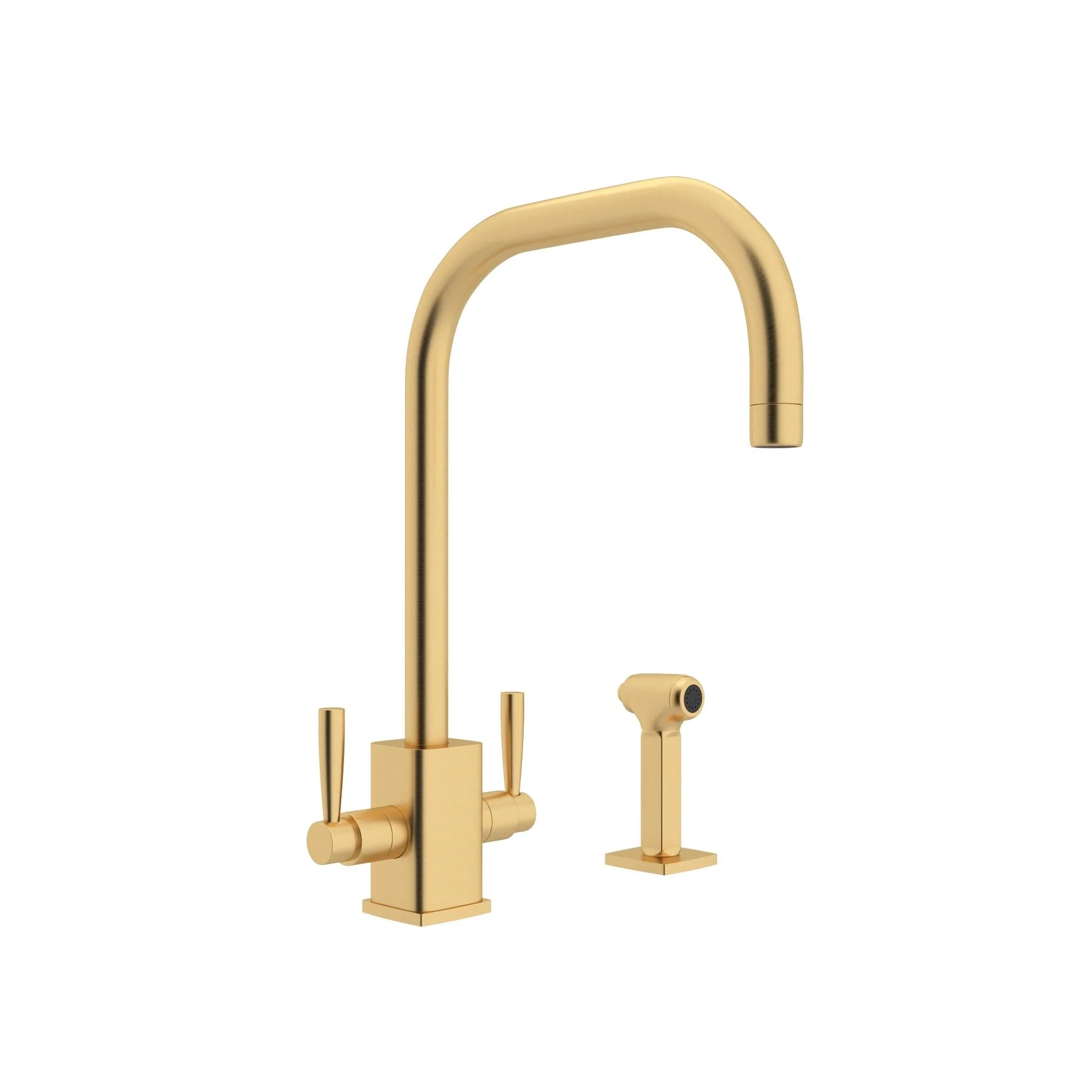 Perrin & Rowe U.4310 Holborn Two Handle Kitchen Faucet With U-Spout and Side Spray - Image 4