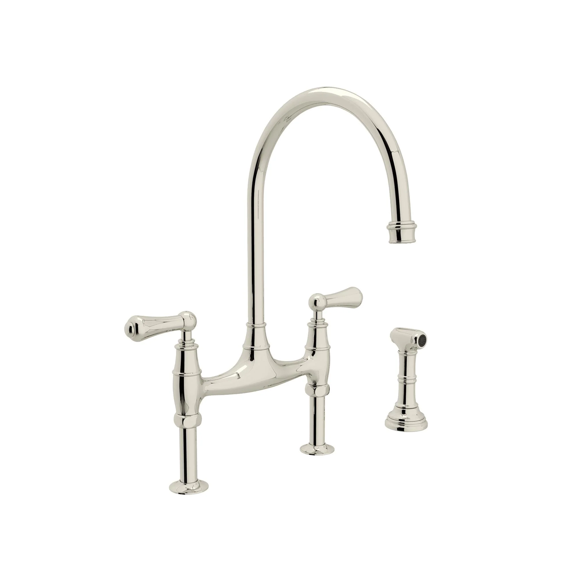 Perrin & Rowe U.4719 Georgian Era Bridge Kitchen Faucet With Side Spray - Image 4