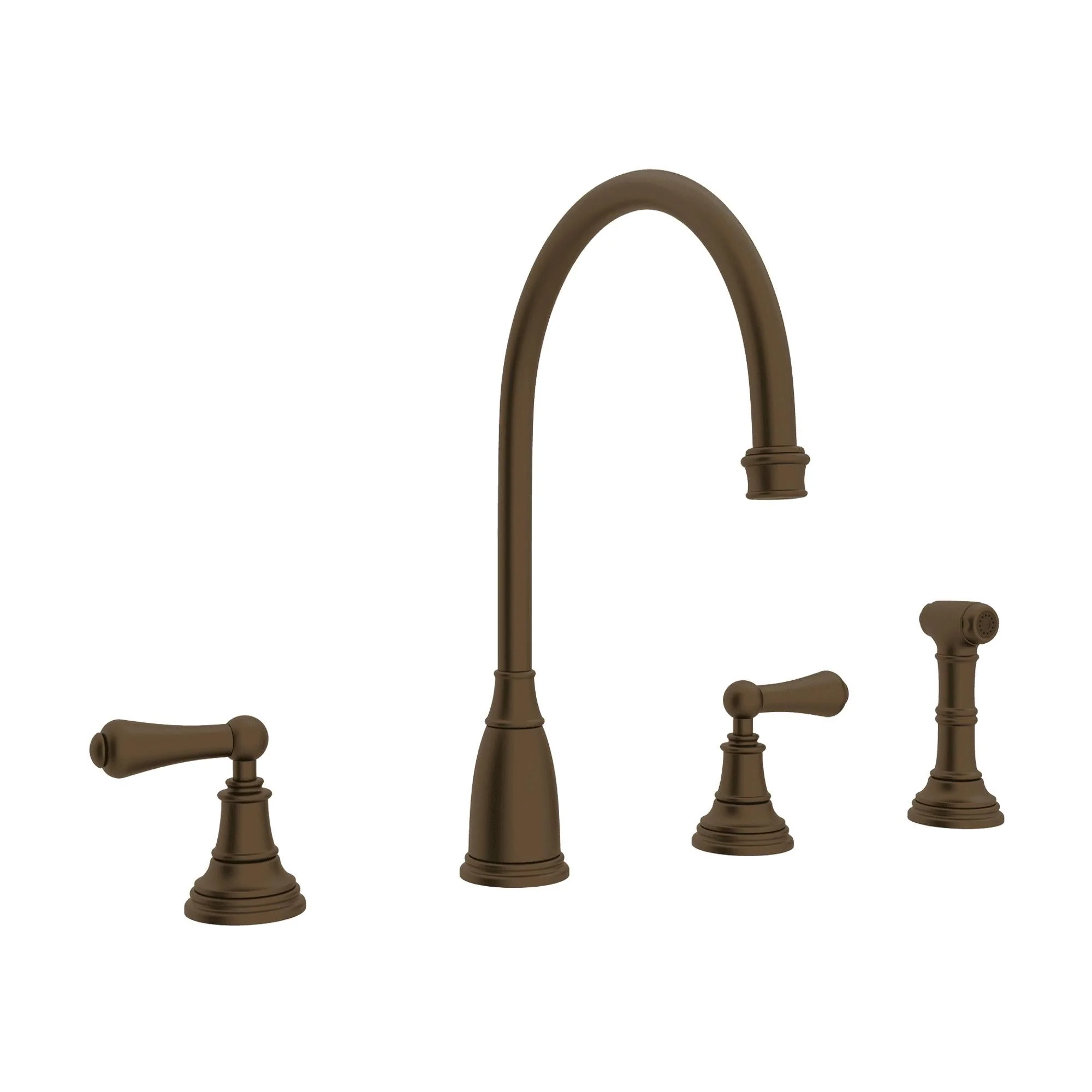 Perrin & Rowe U.4736 Georgian Era Two Handle Kitchen Faucet With Side Spray - Image 2