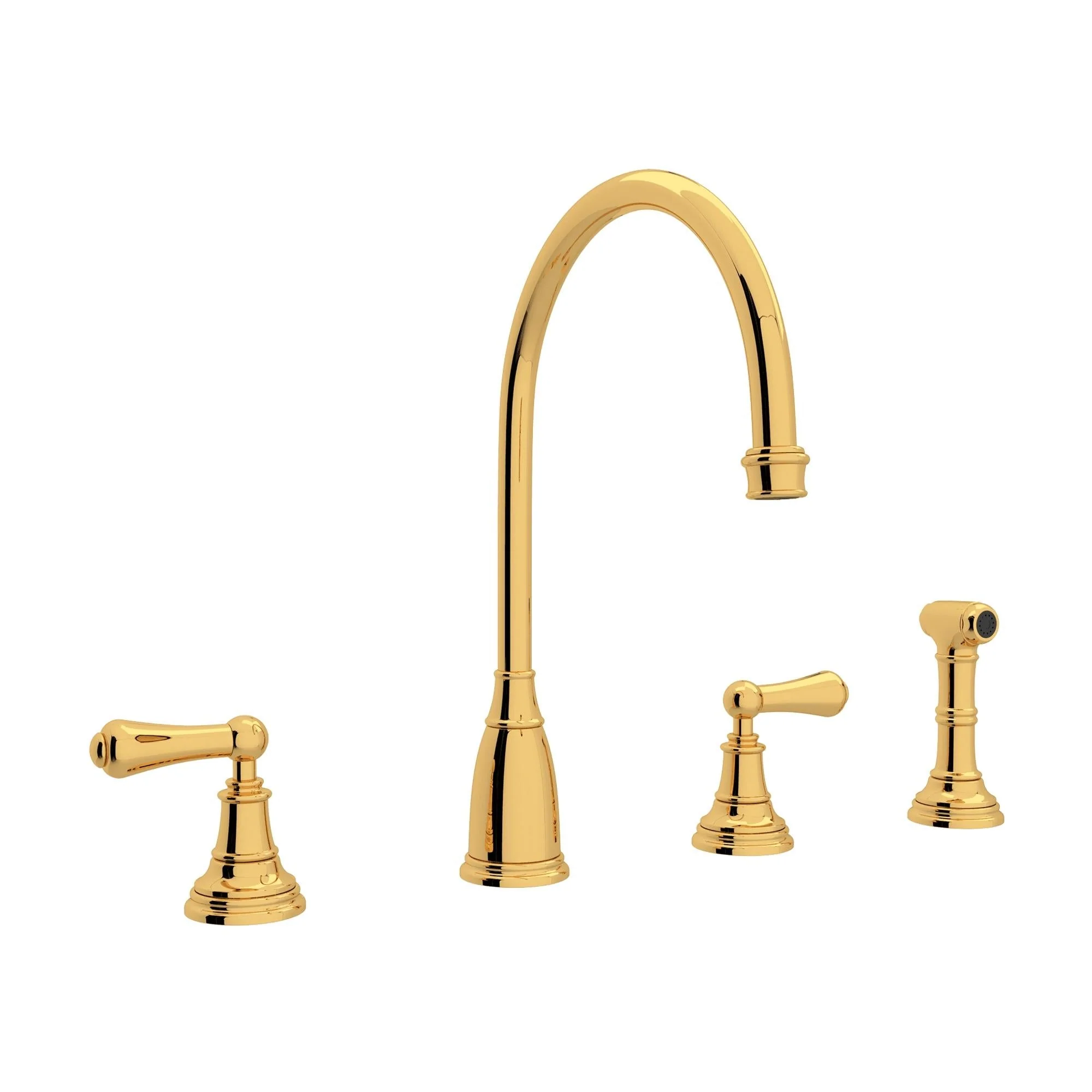 Perrin & Rowe U.4736 Georgian Era Two Handle Kitchen Faucet With Side Spray - Image 3