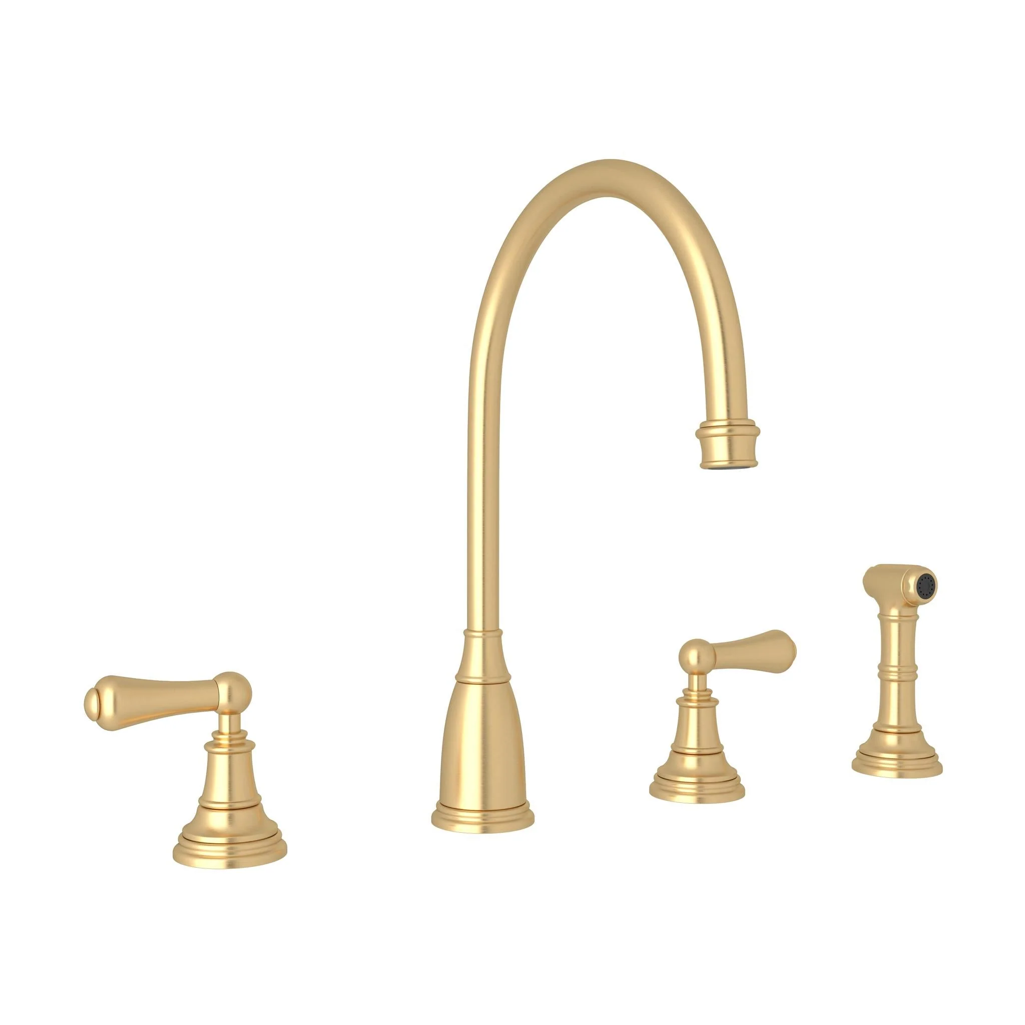 Perrin & Rowe U.4736 Georgian Era Two Handle Kitchen Faucet With Side Spray - Image 5