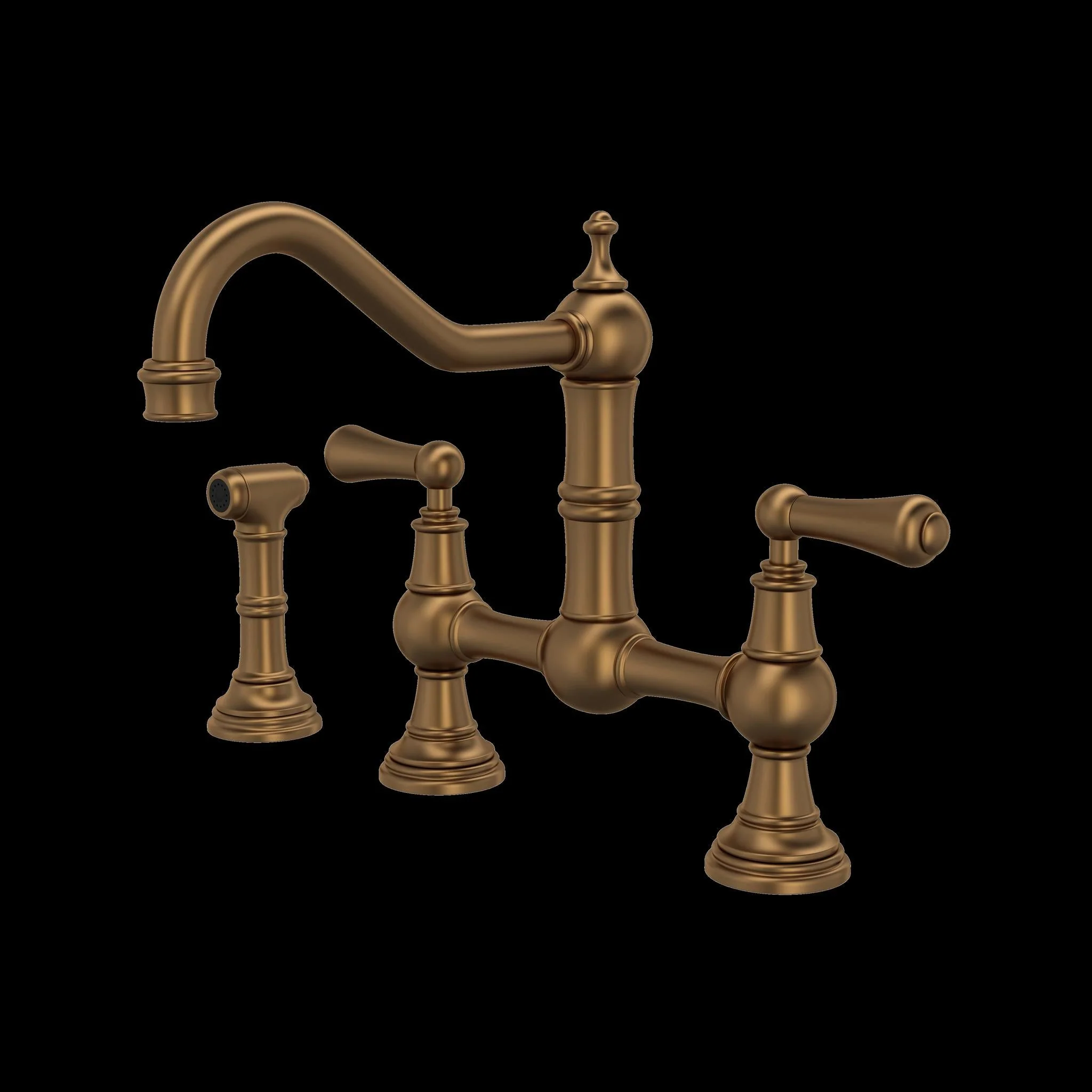 Perrin & Rowe U.4756 Edwardian Bridge Kitchen Faucet With Side Spray - Image 2