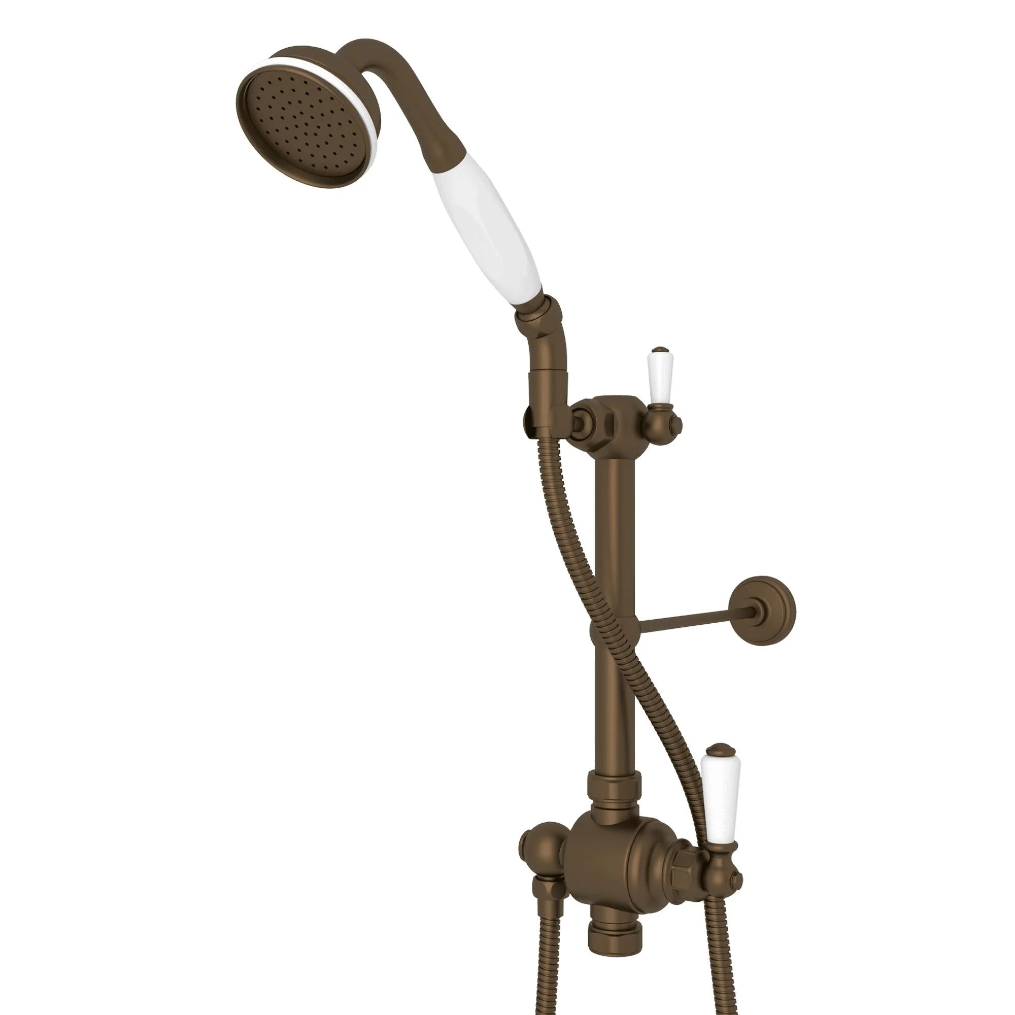 Perrin & Rowe U.5373N Riser Diverter, Handshower, Handshower Holder, Hose and 8" Thermostatic Outlet - Image 2