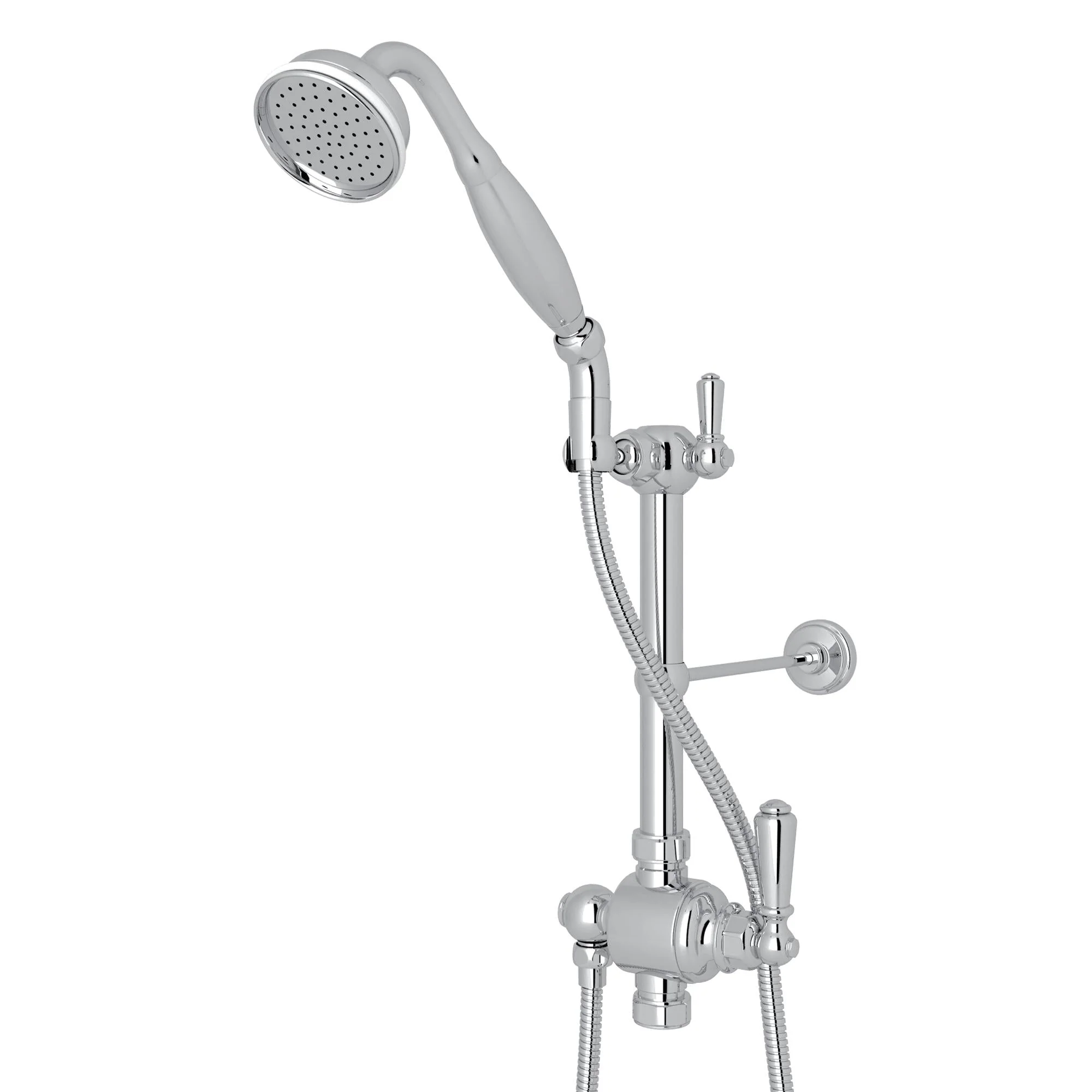 Perrin & Rowe U.5373N Riser Diverter, Handshower, Handshower Holder, Hose and 8" Thermostatic Outlet - Image 4