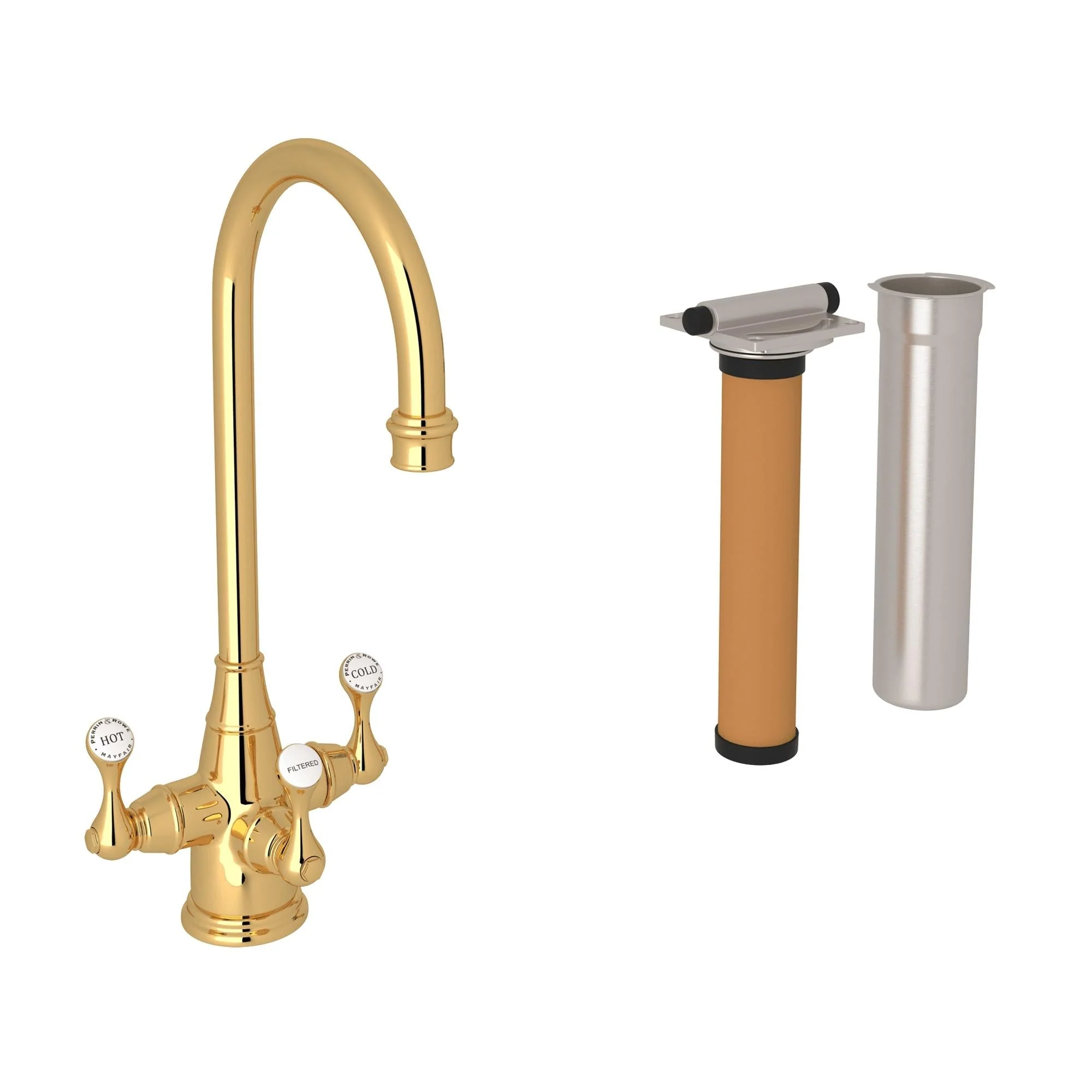 Perrin & Rowe U.KIT1220 Georgian Era Three Handle Bar/Food Prep Filter Kitchen Faucet Kit - Image 3