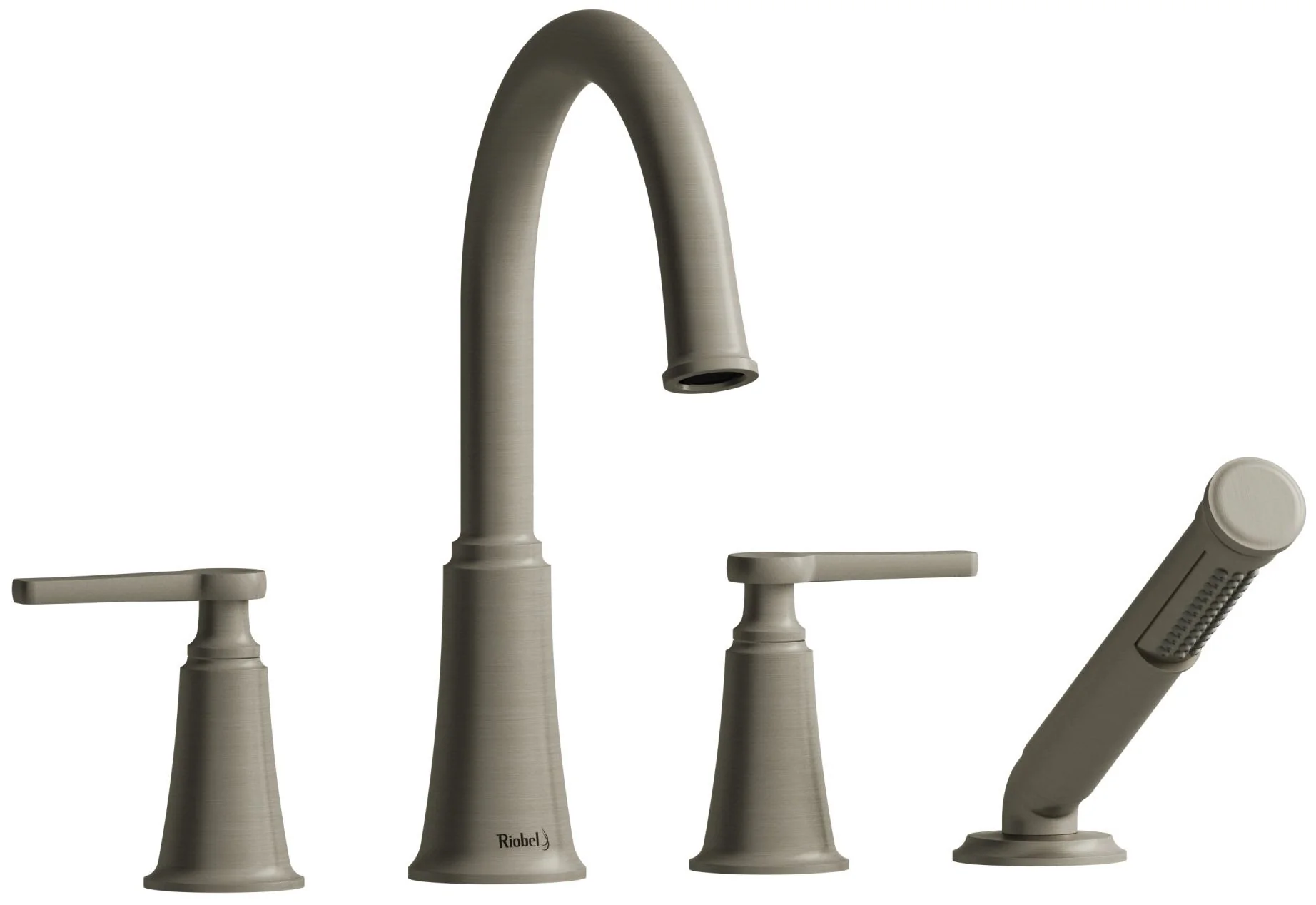 Riobel MMRD12 Momenti 4-Hole Deck Mount Tub Filler with C-Spout - Image 10