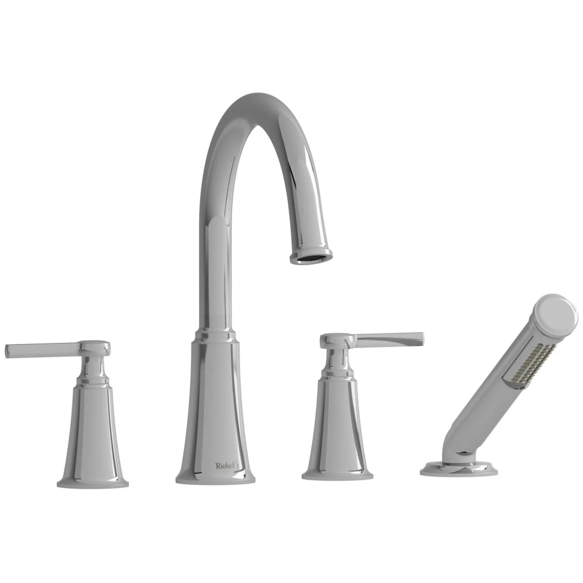 Riobel MMRD12 Momenti 4-Hole Deck Mount Tub Filler with C-Spout - Image 21