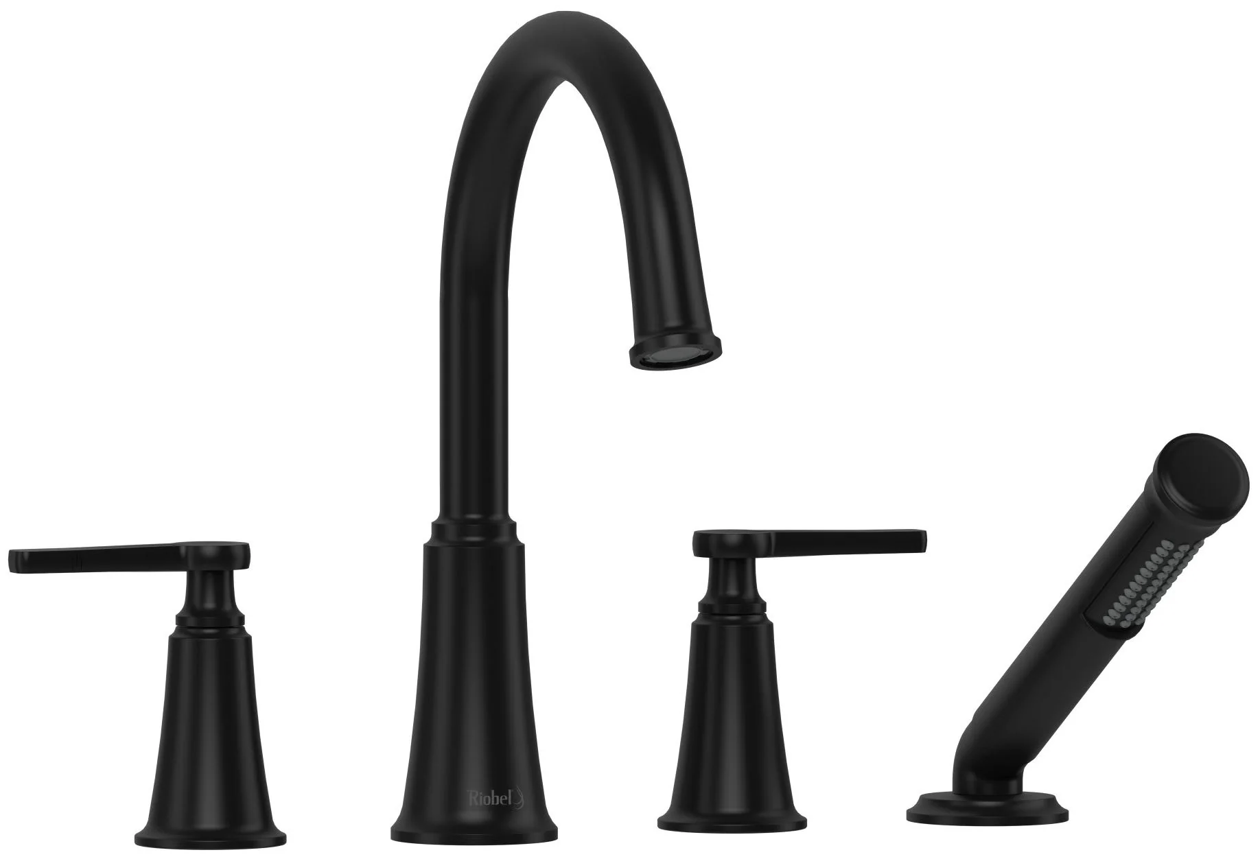 Riobel MMRD12 Momenti 4-Hole Deck Mount Tub Filler with C-Spout - Image 4