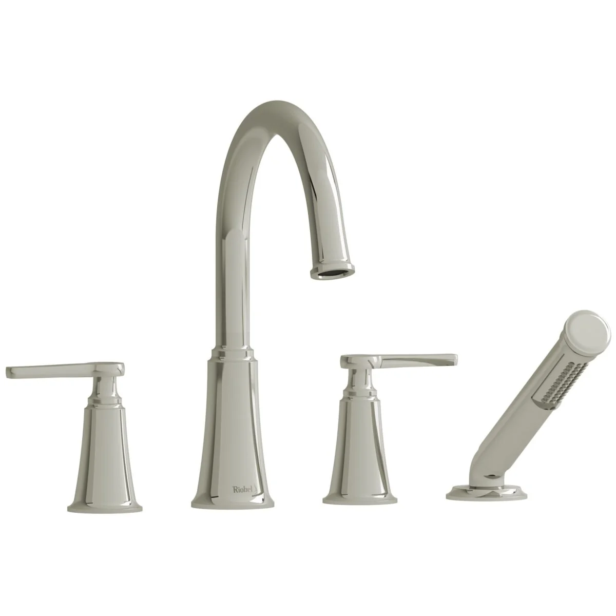 Riobel MMRD12 Momenti 4-Hole Deck Mount Tub Filler with C-Spout - Image 9