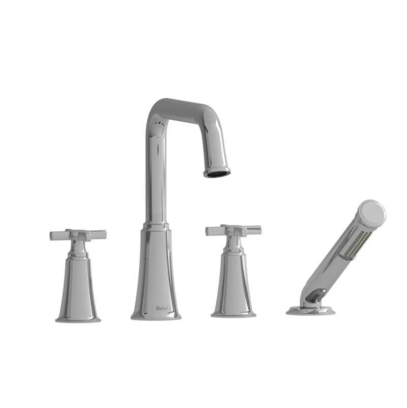 Riobel MMSQ12 Momenti 4-Hole Deck Mount Tub Filler with U-Spout - Image 9