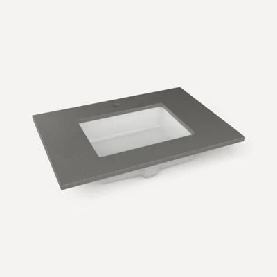 Robern Engineered Stone Top Quartz Stone Vanity Top, 31" x 3/4" x 22", Center Undercounter Sink, Single Hole, For Islamorada and Sinca