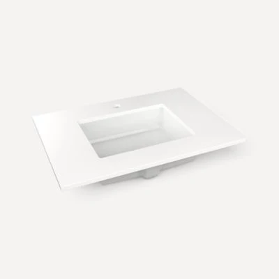 Robern Engineered Stone Top Quartz Stone Vanity Top, 31" x 3/4" x 22", Center Undercounter Sink, Single Hole, For Islamorada and Sinca - Image 4