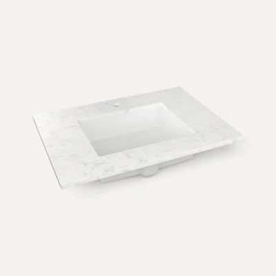 Robern Engineered Stone Top Quartz Stone Vanity Top, 31" x 3/4" x 22", Center Undercounter Sink, Single Hole, For Islamorada and Sinca - Image 5